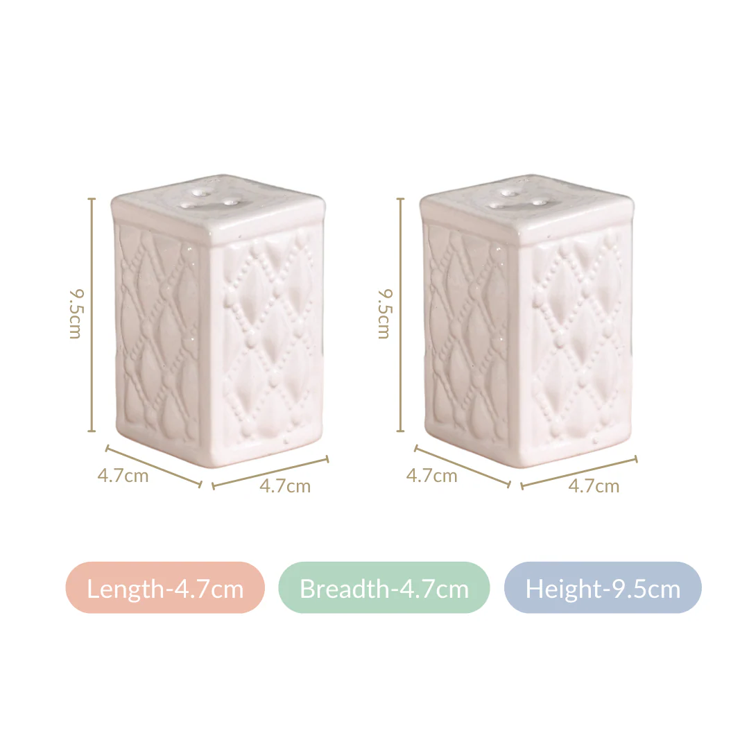 White Chic Ceramic Salt And Pepper Shaker Set - Image 4