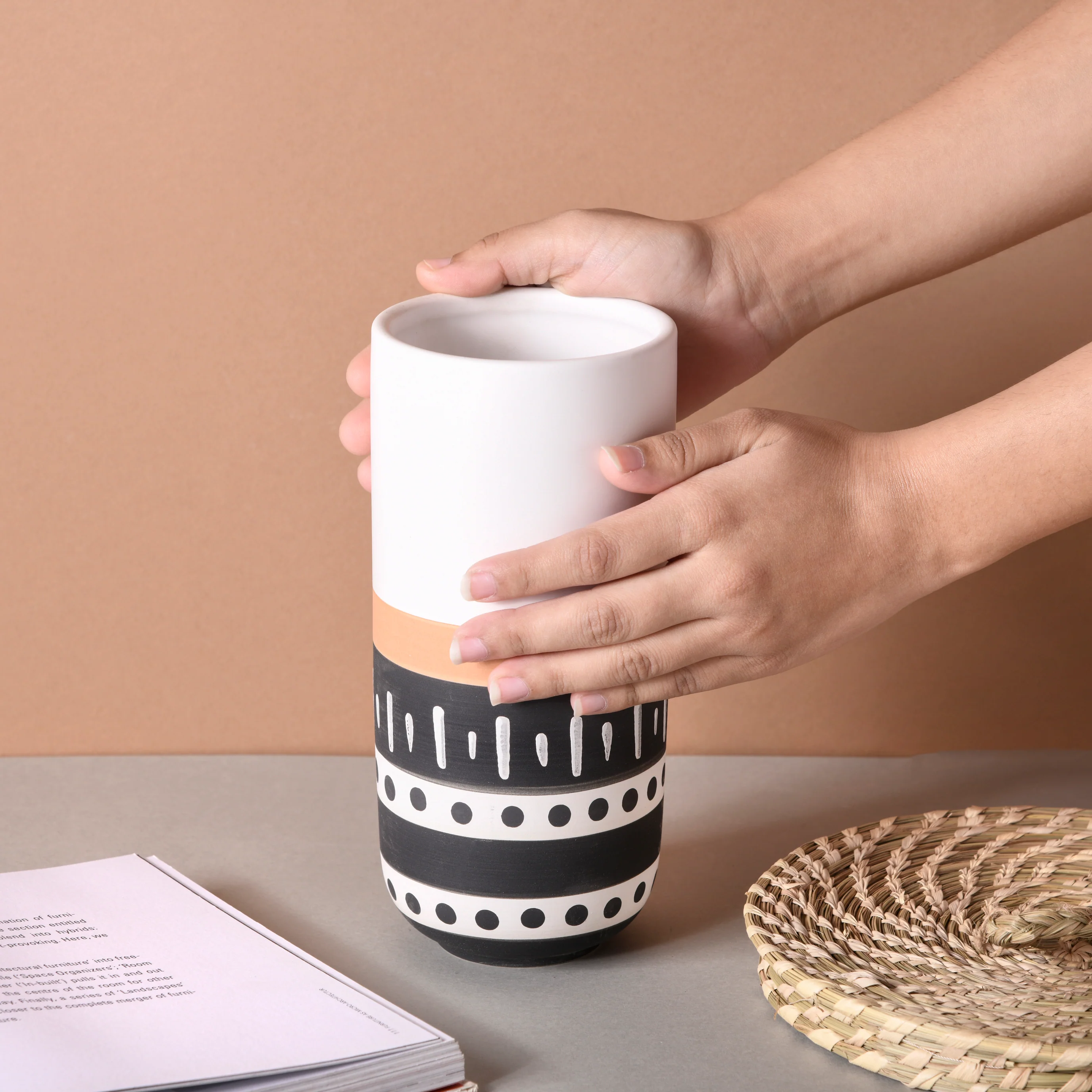 White Ethnic Vase - Image 2