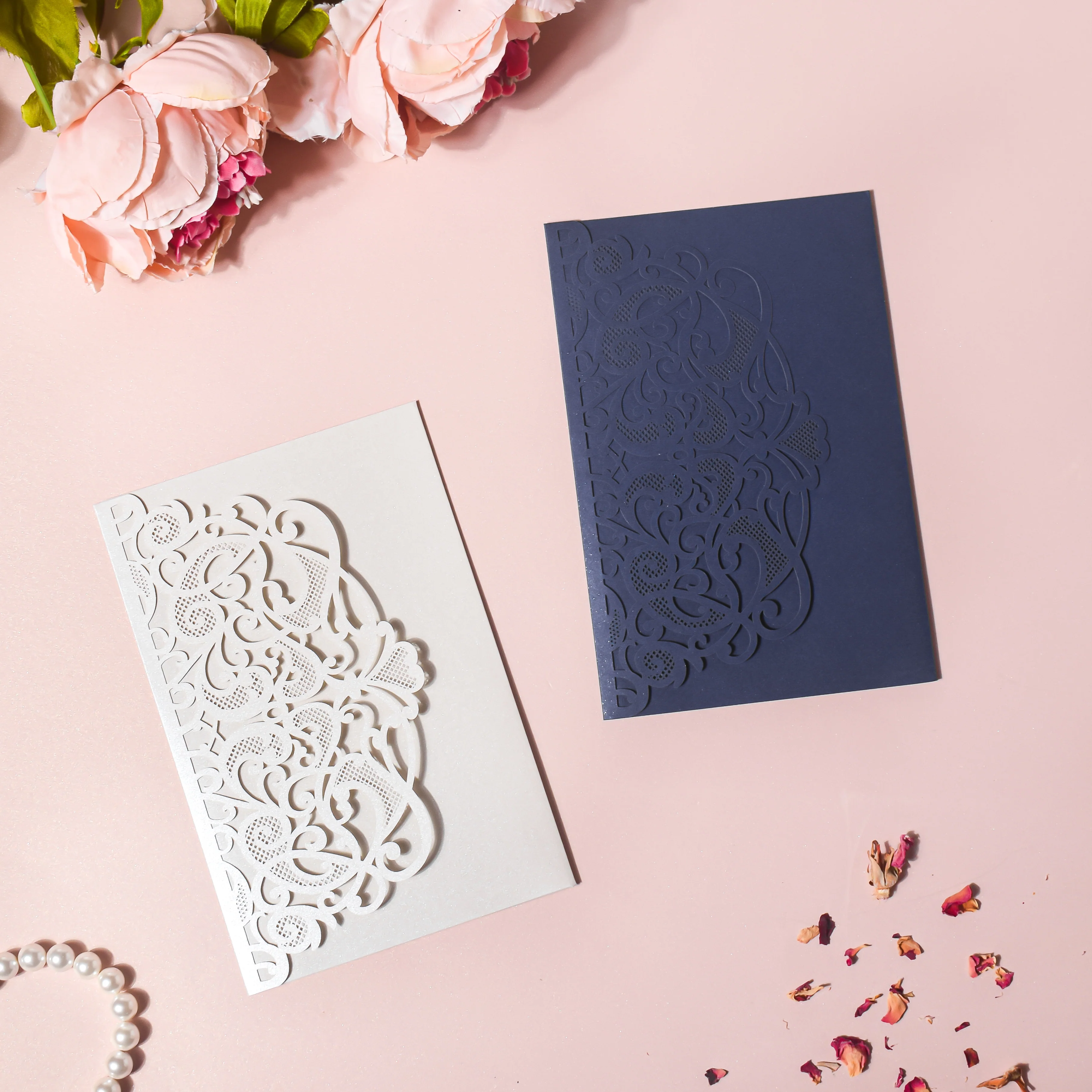 White Filigree Paper Envelope Set Of 10 - Image 6