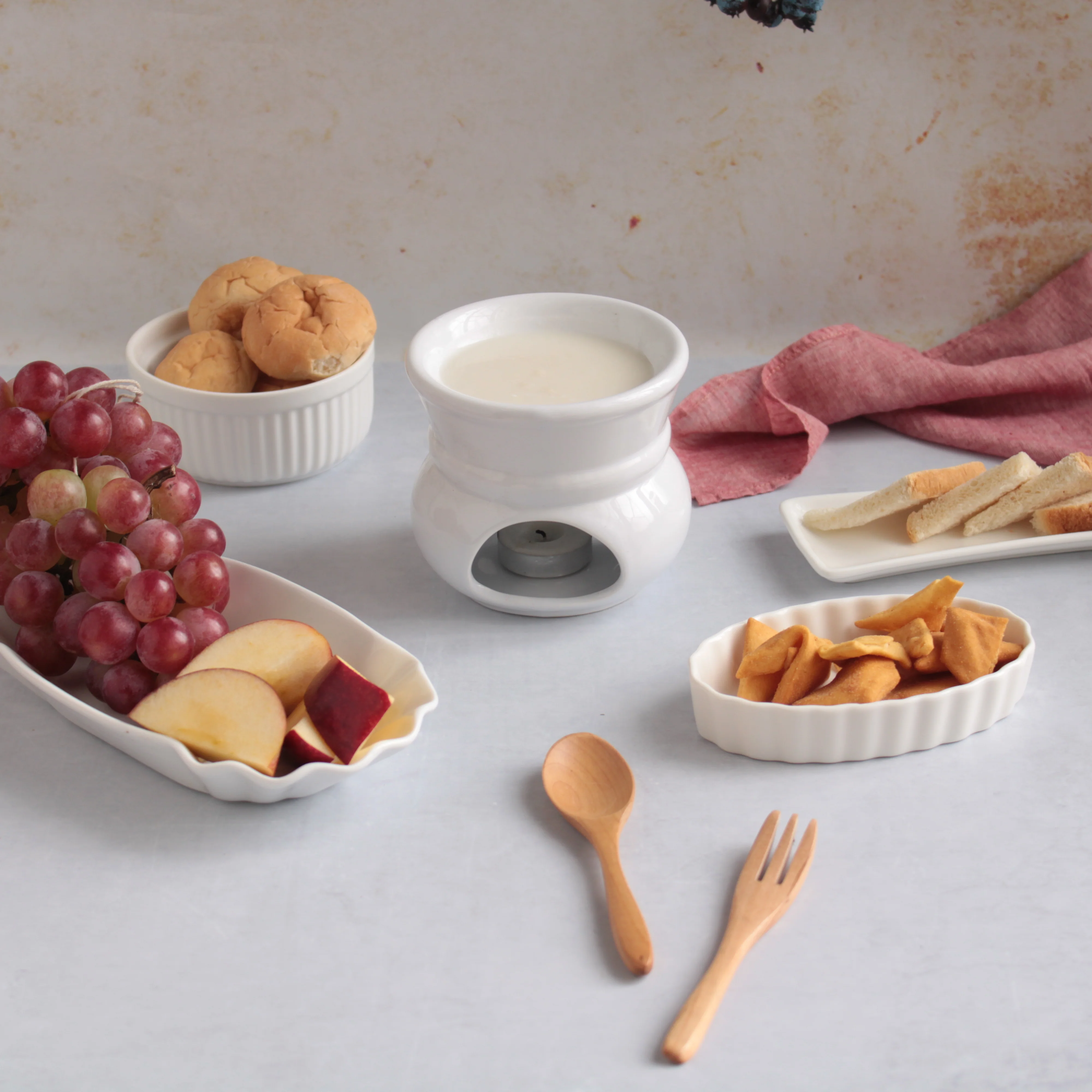 White Fondue Set - Image 5