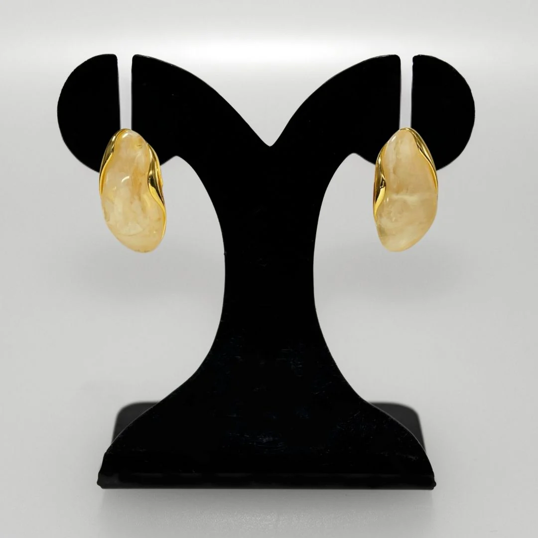 White Gemstone Drop Earrings - Image 6