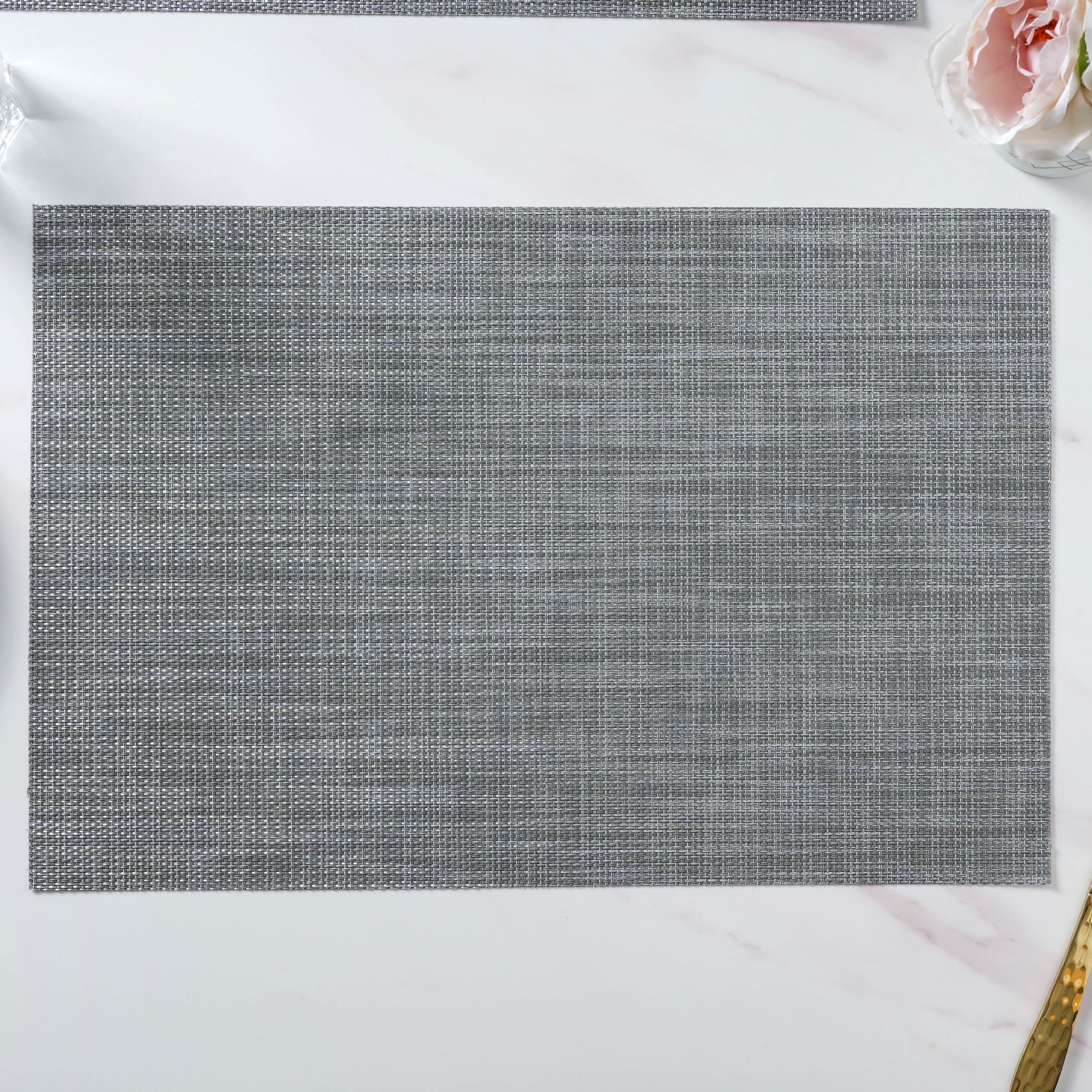 White-grey PVC Table Mat Set of 6 - Image 7