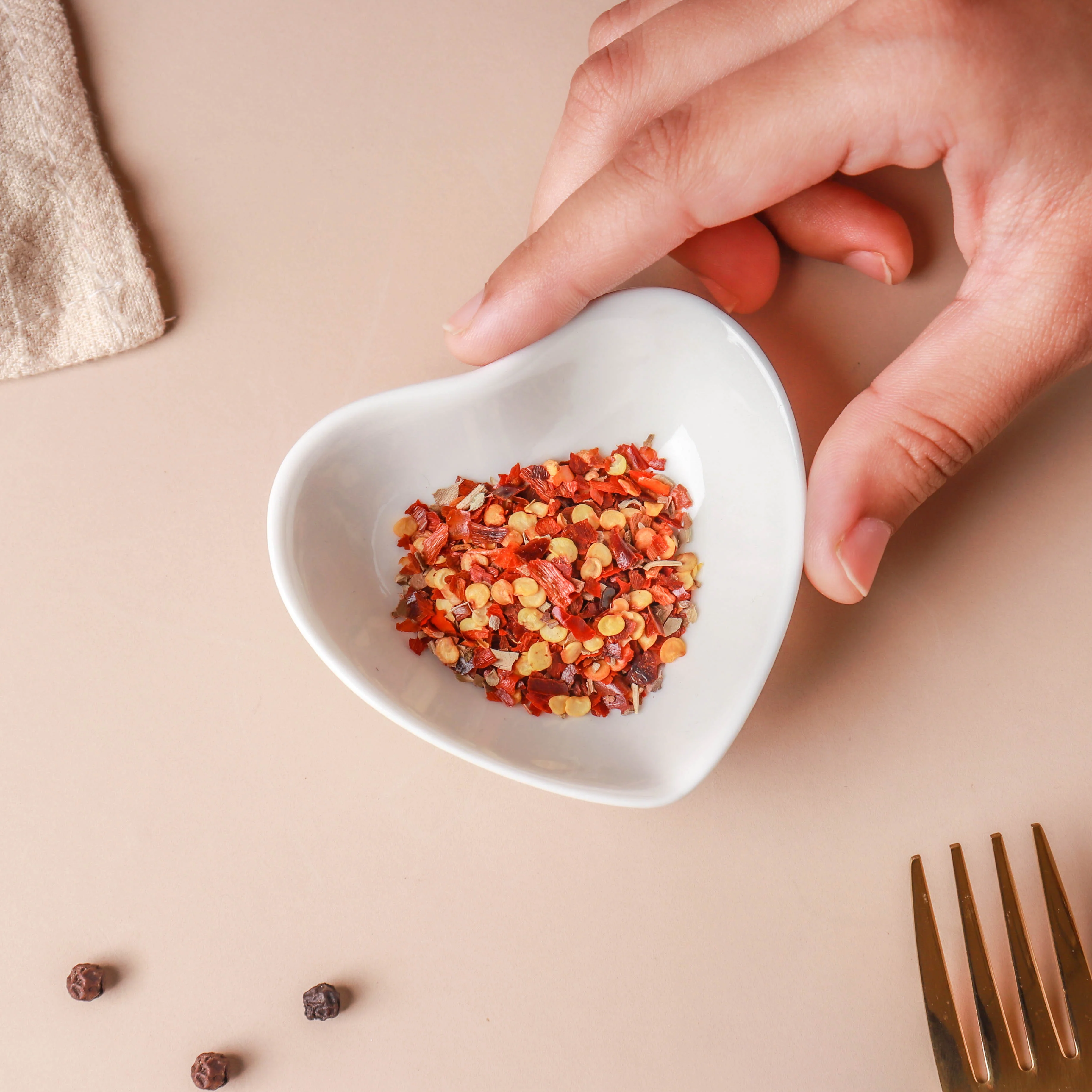 White Heart Condiments Bowl - Image 2