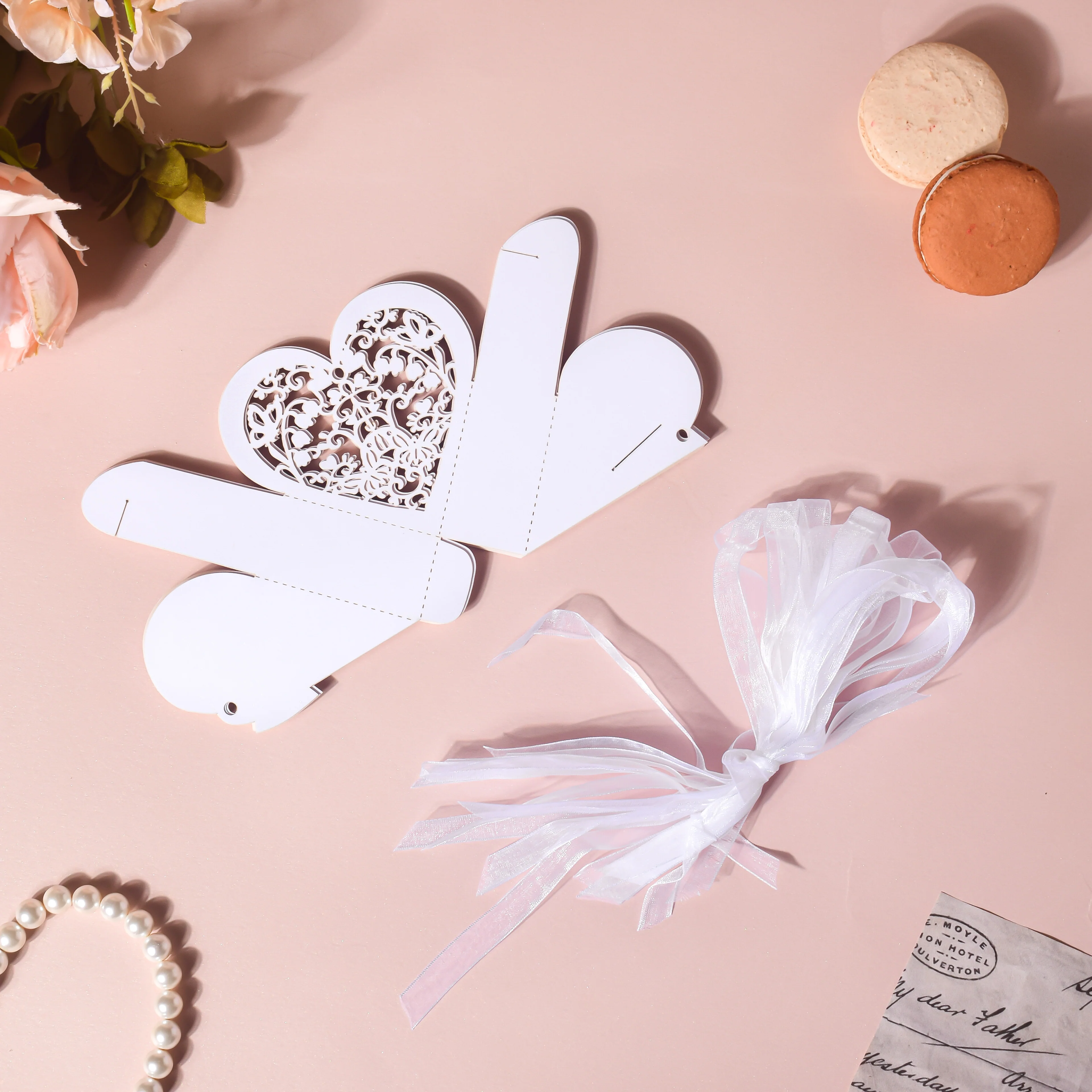 White Heart Paper Gift Box Set of 20 - Image 5