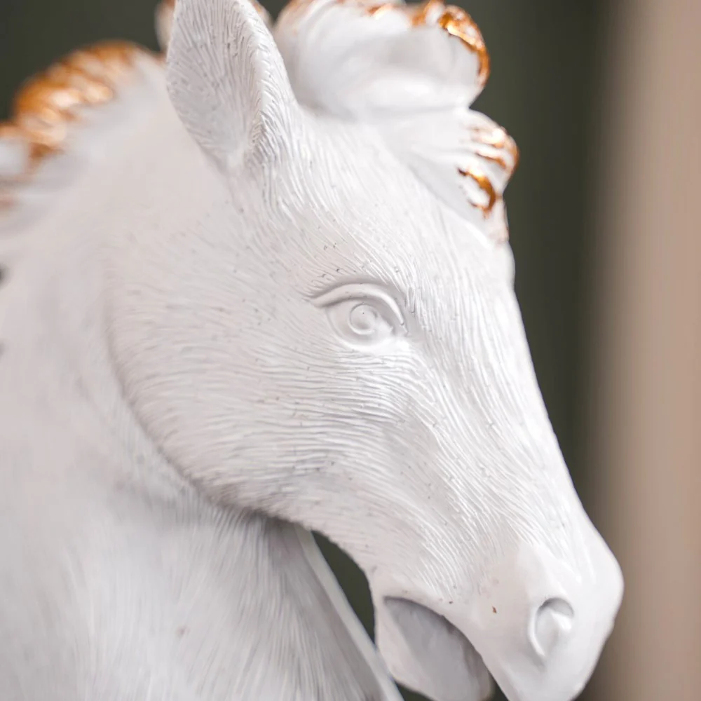 White Horse Decor Showpiece With Stand Small - Image 10