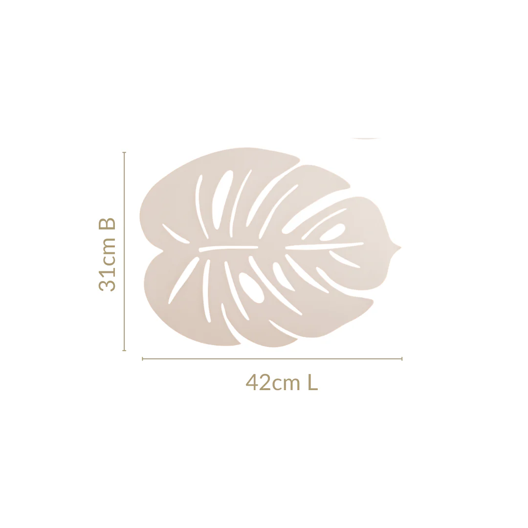 White Laser Cut Monstera Leaf Table Mat Set Of 6 - Image 4