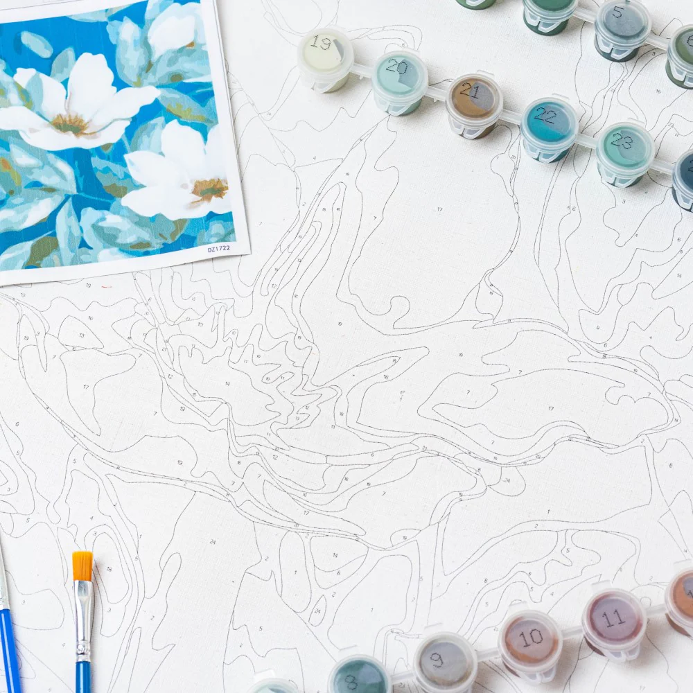 White Lilies DIY Paint By Numbers Kit - Image 3