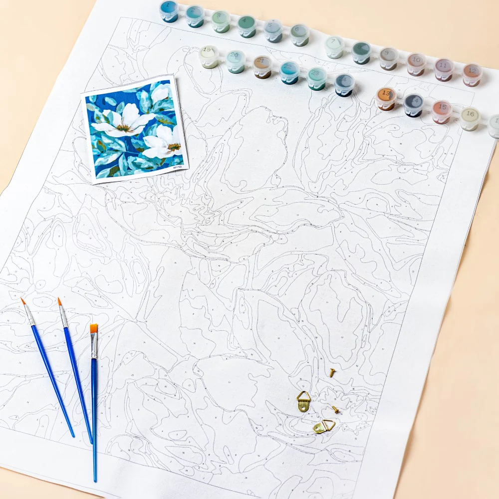 White Lilies DIY Paint By Numbers Kit - Image 6