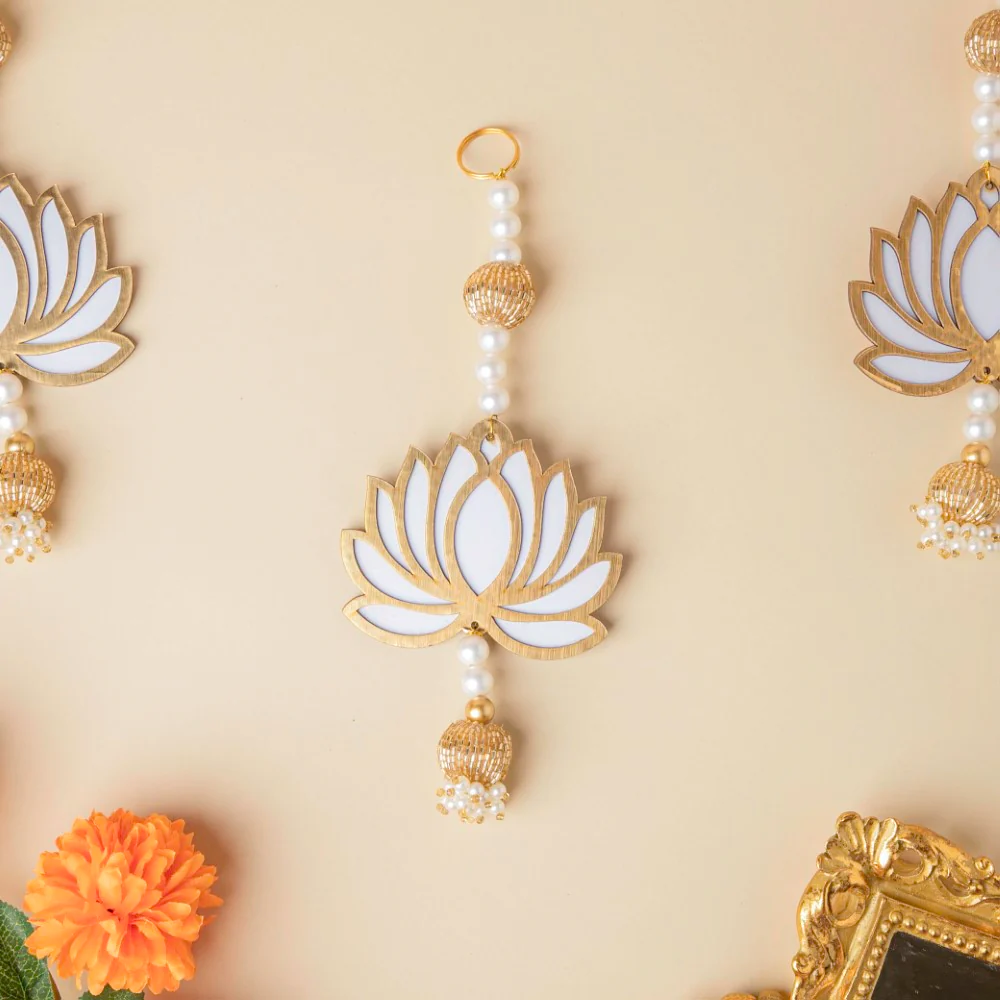 White Lotus Wall Hanging Set Of 4 - Image 5