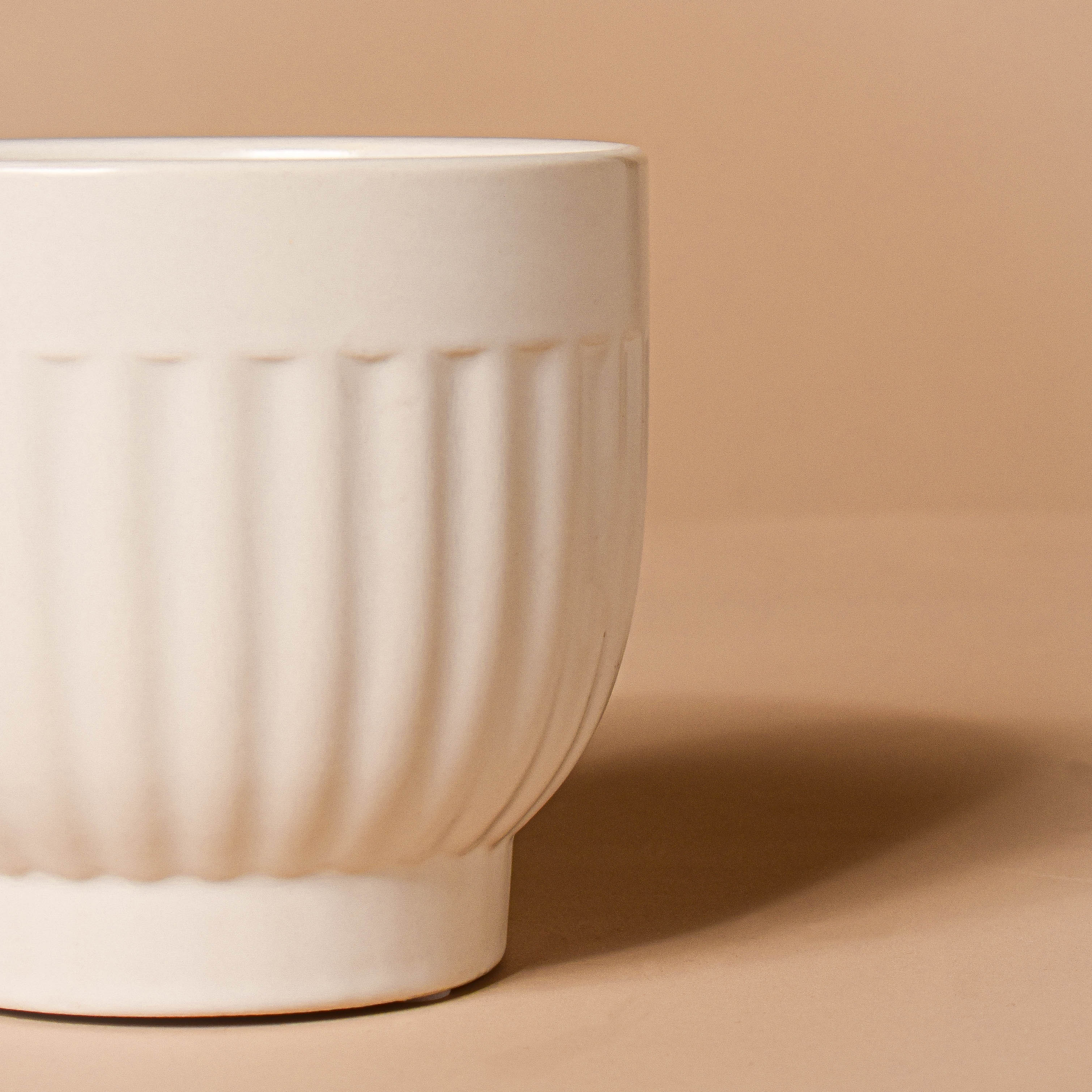 White Ribbed Vase - Image 5