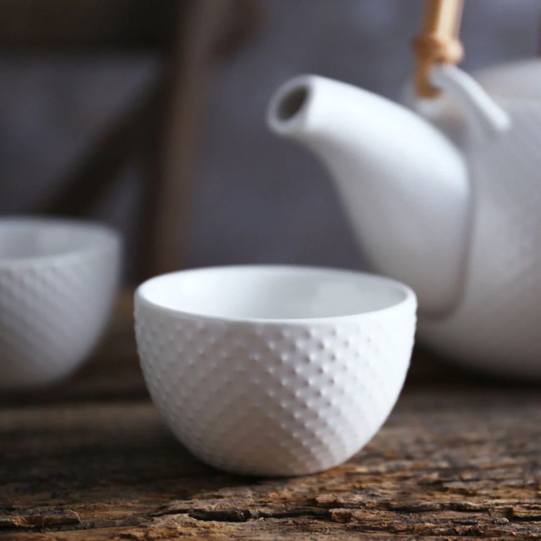 White Texture Tea set - Image 2