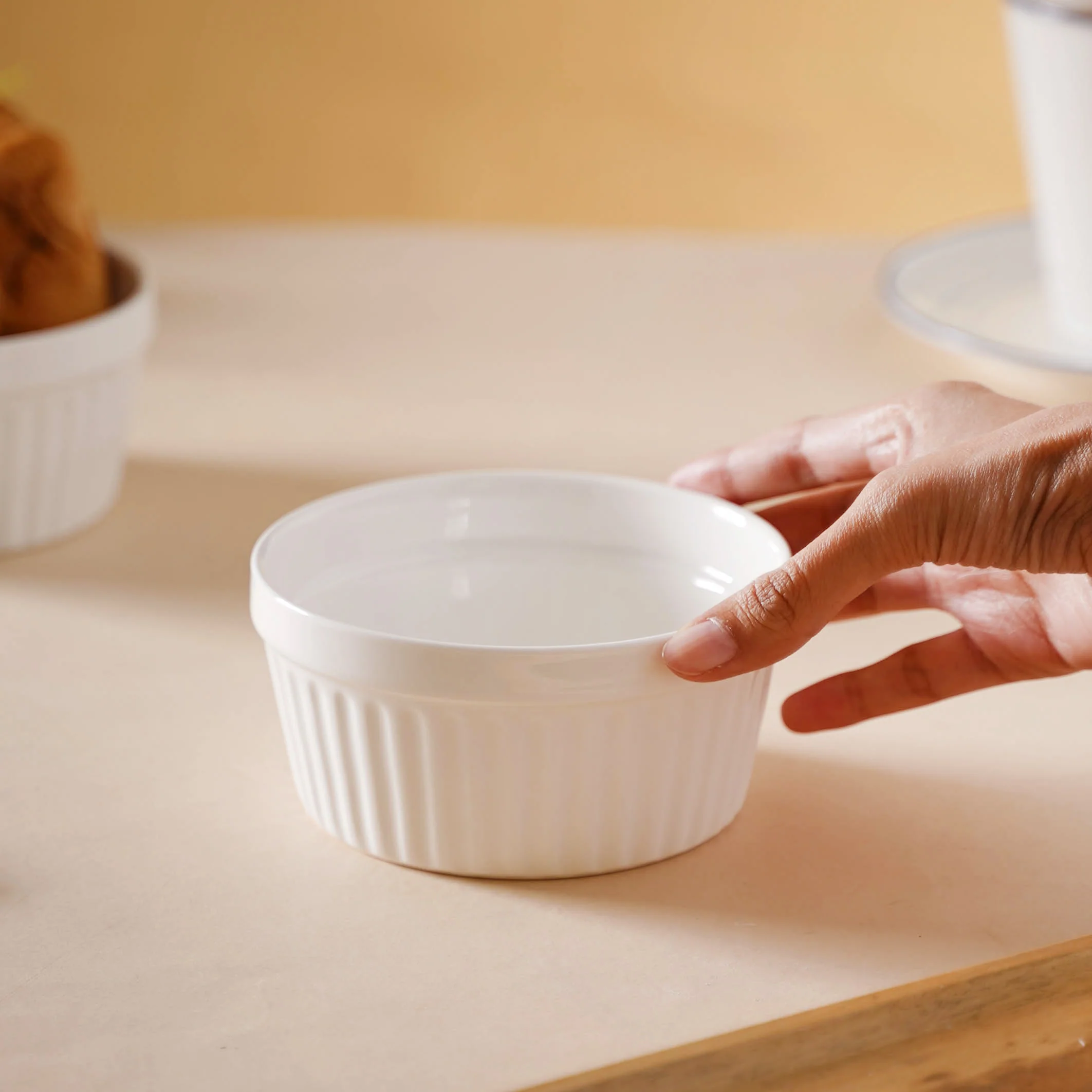 White Textured Ramekin - Image 2