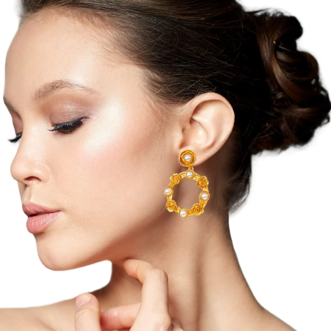 Wild Roses And Pearls Earrings - Image 5