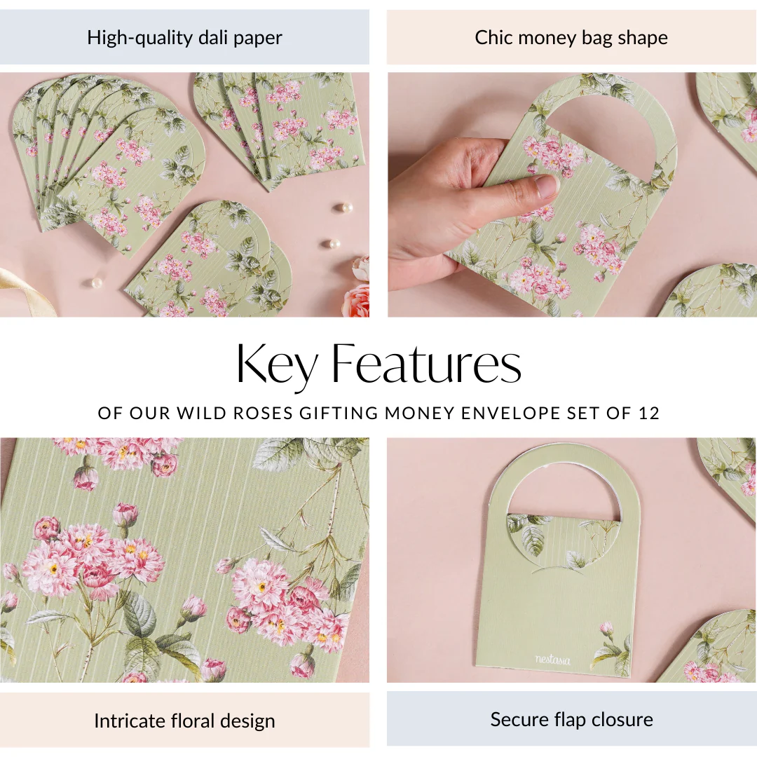 Wild Roses Gifting Money Envelope Set Of 12 - Image 6