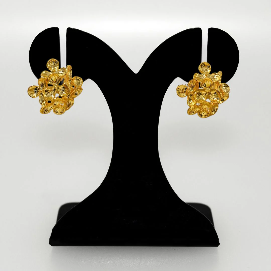 Wildflower Cluster Earrings Gold - Image 6