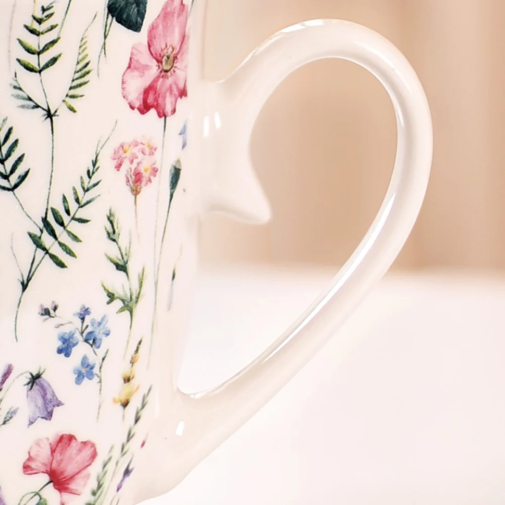 Wildflower Whispers Ceramic Coffee Mug Set Of 2 Pink 400ml - Image 8