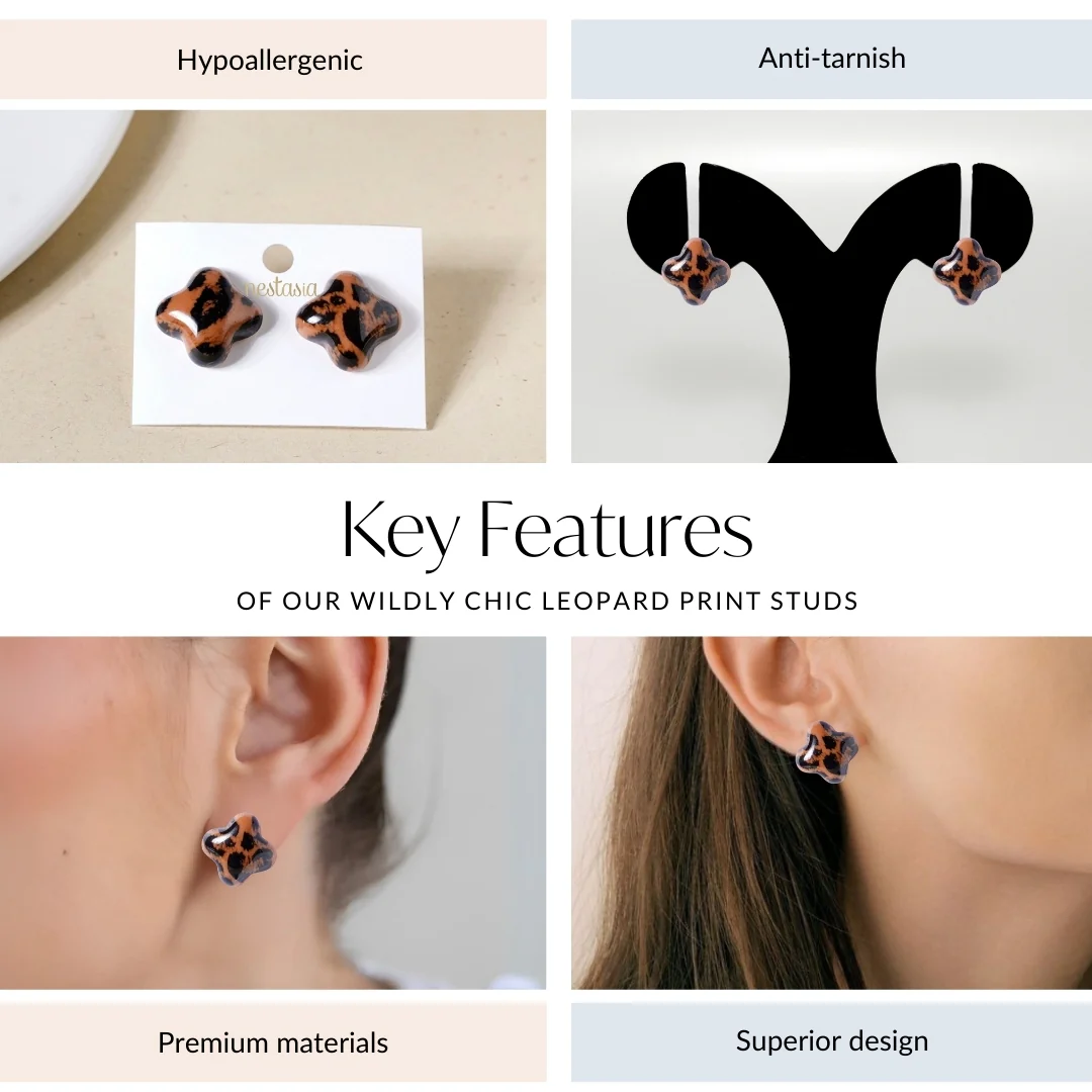 Wildly Chic Leopard Print Studs - Image 4