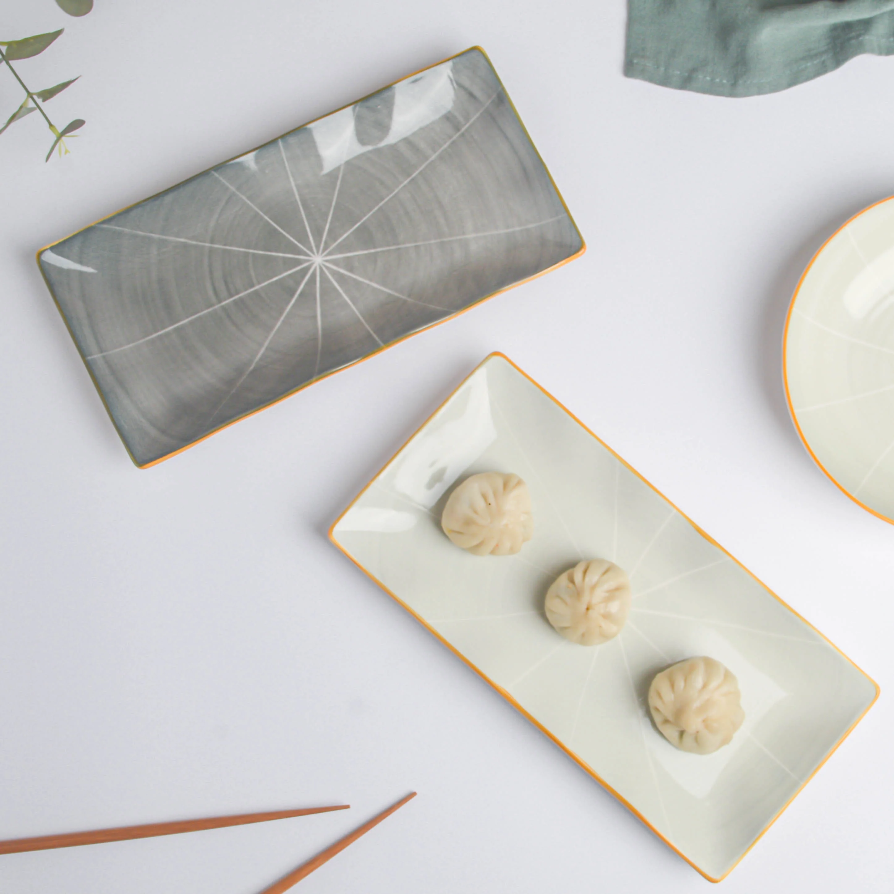 Willow Dark Grey Ceramic Long Plate 10 inch - Image 5