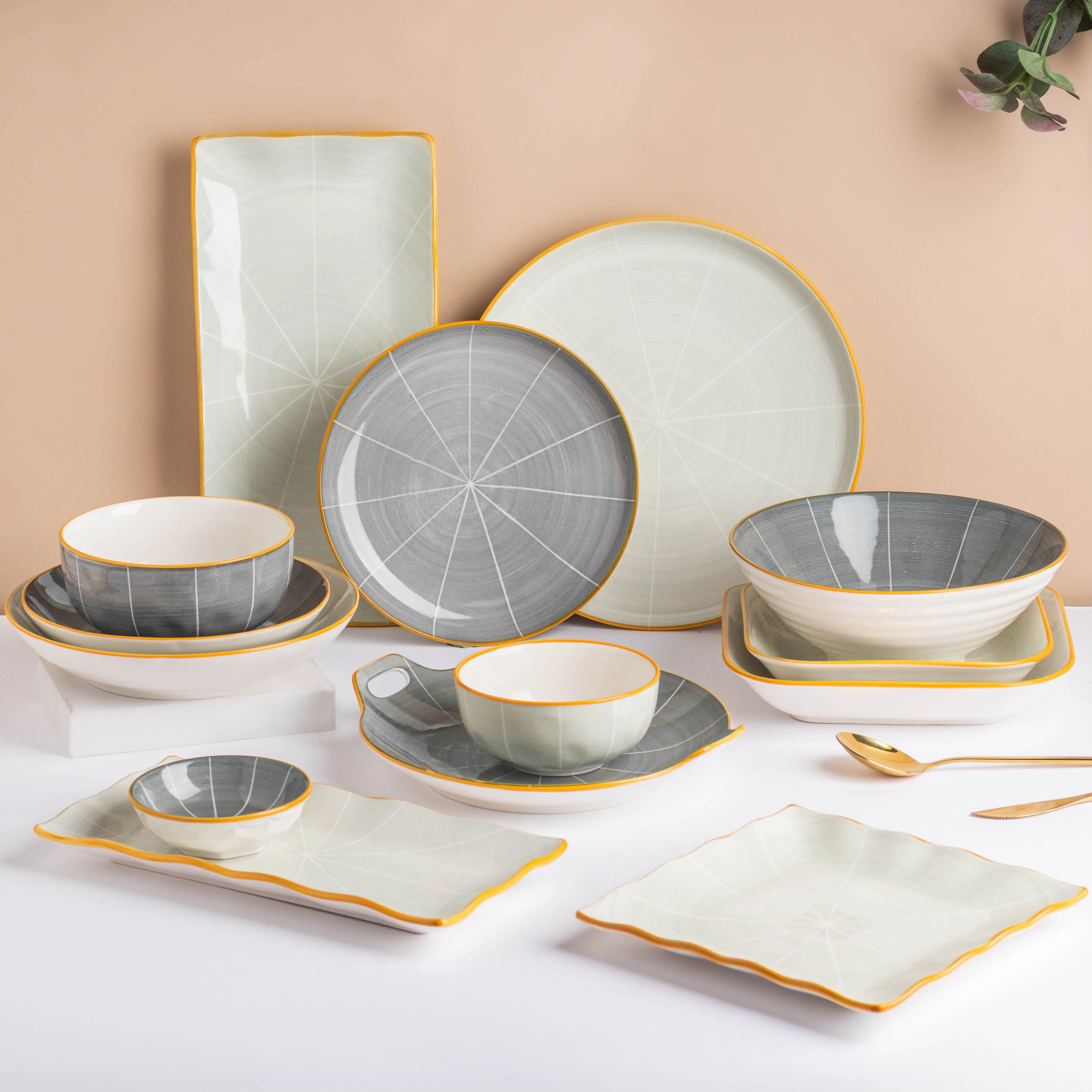Willow Dark Grey Ceramic Long Plate 11 inch - Image 7