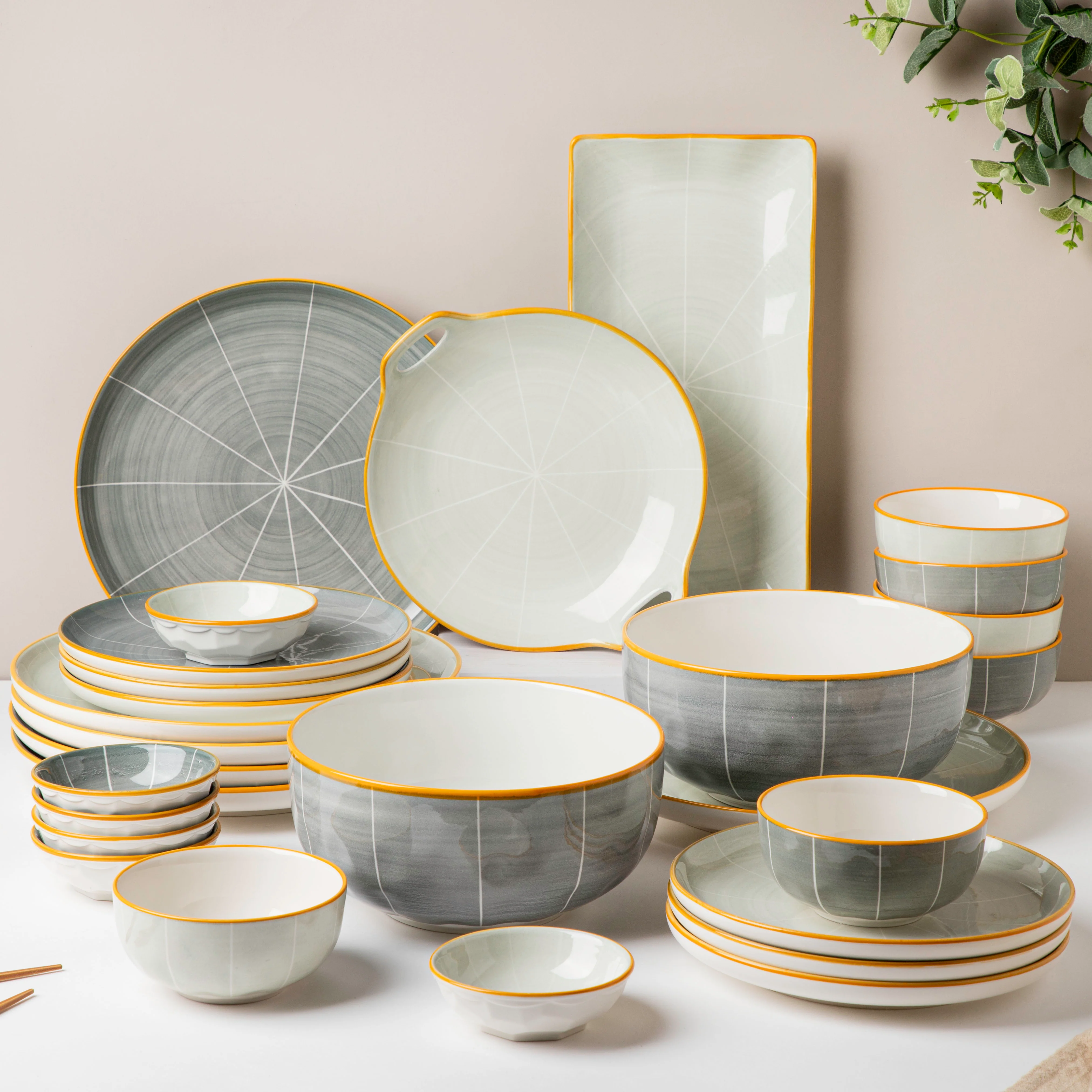 Willow Grey 28 Piece Dinner Set For 6 - Image 13