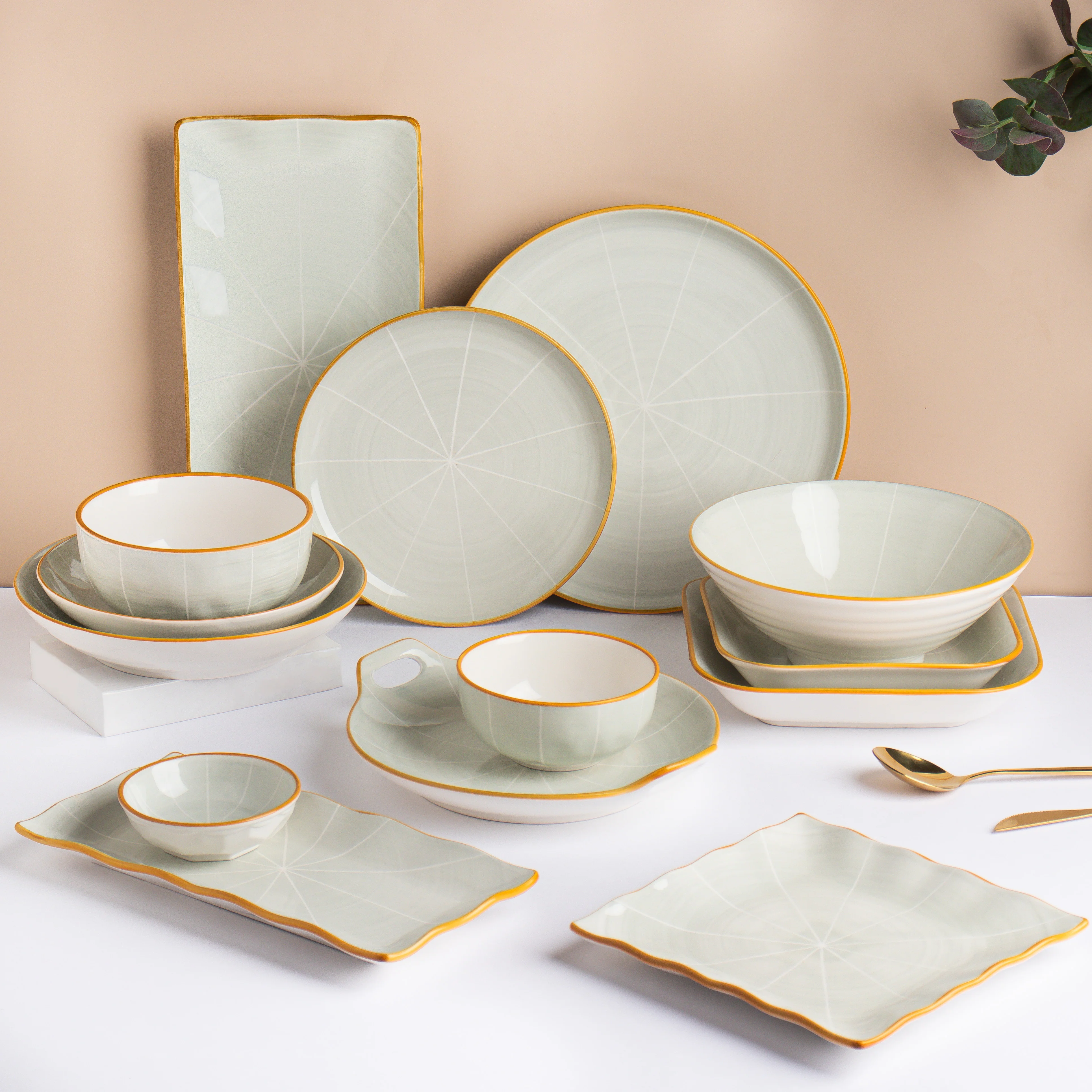 Willow Light Grey Ceramic Snack Plate 7 inch - Image 7