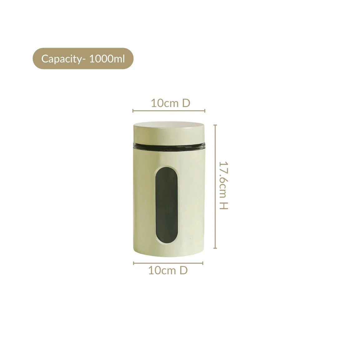 Winnie Green Glass Jar With Window Set Of 4 1000ml - Image 3