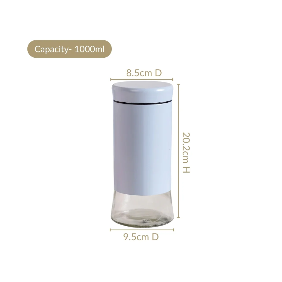Winnie Metal Cover Glass Jars Blue Set Of 4 1000ml - Image 3