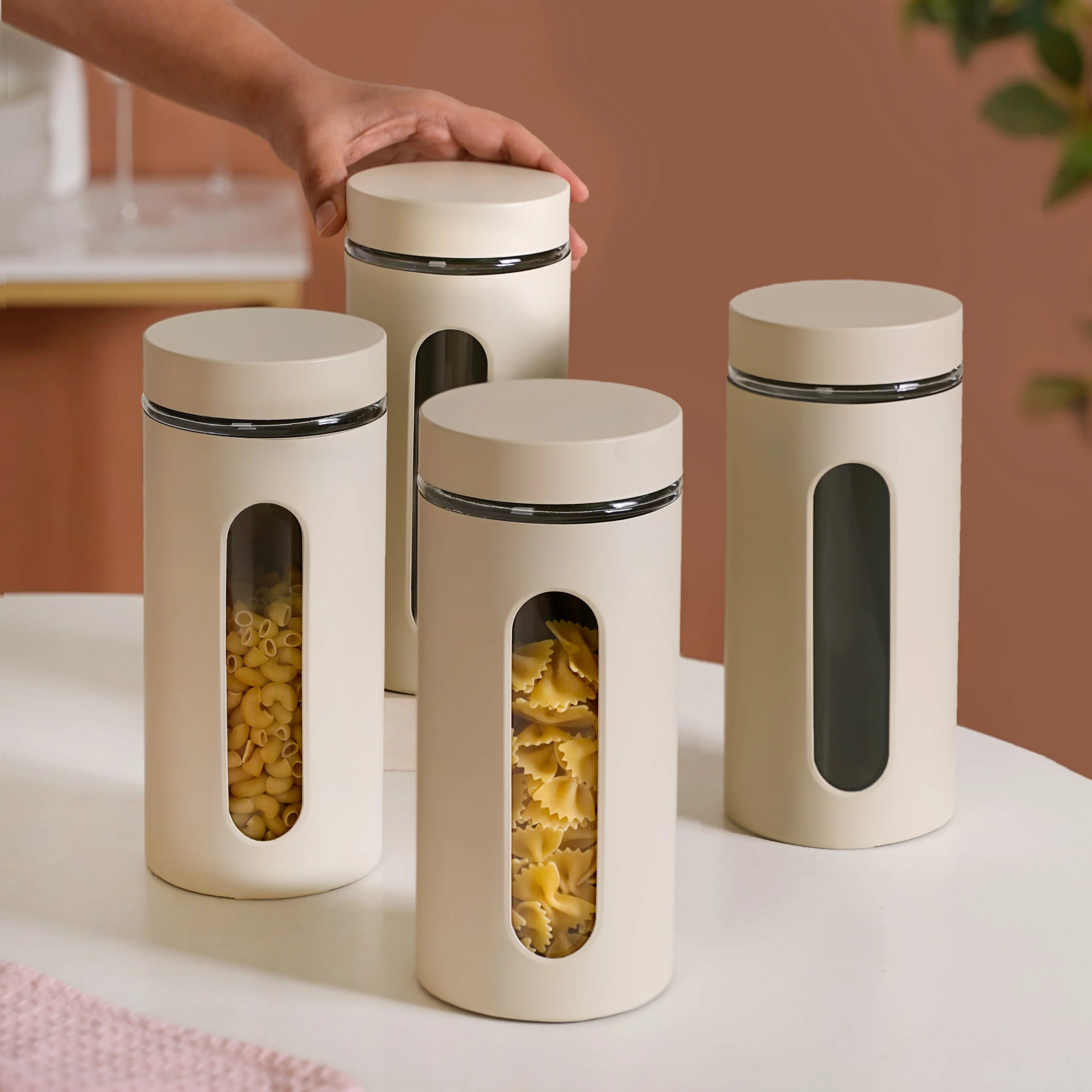 Winnie Modular Glass Canister With Metal Cover Set Of 4 1500ml - Image 2