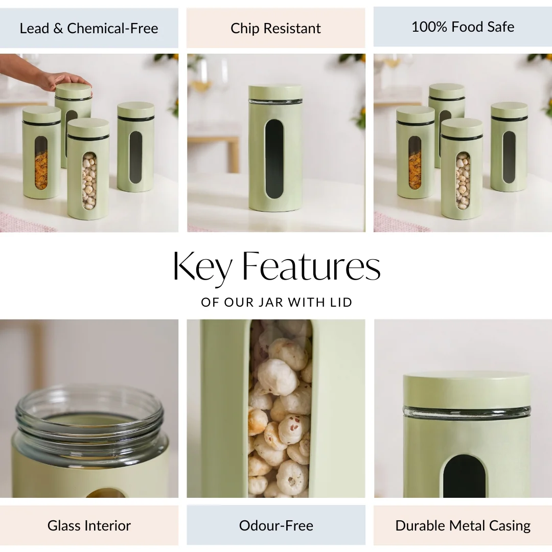 Winnie Pantry Jars With Viewing Window Set Of 4 1500ml - Image 4