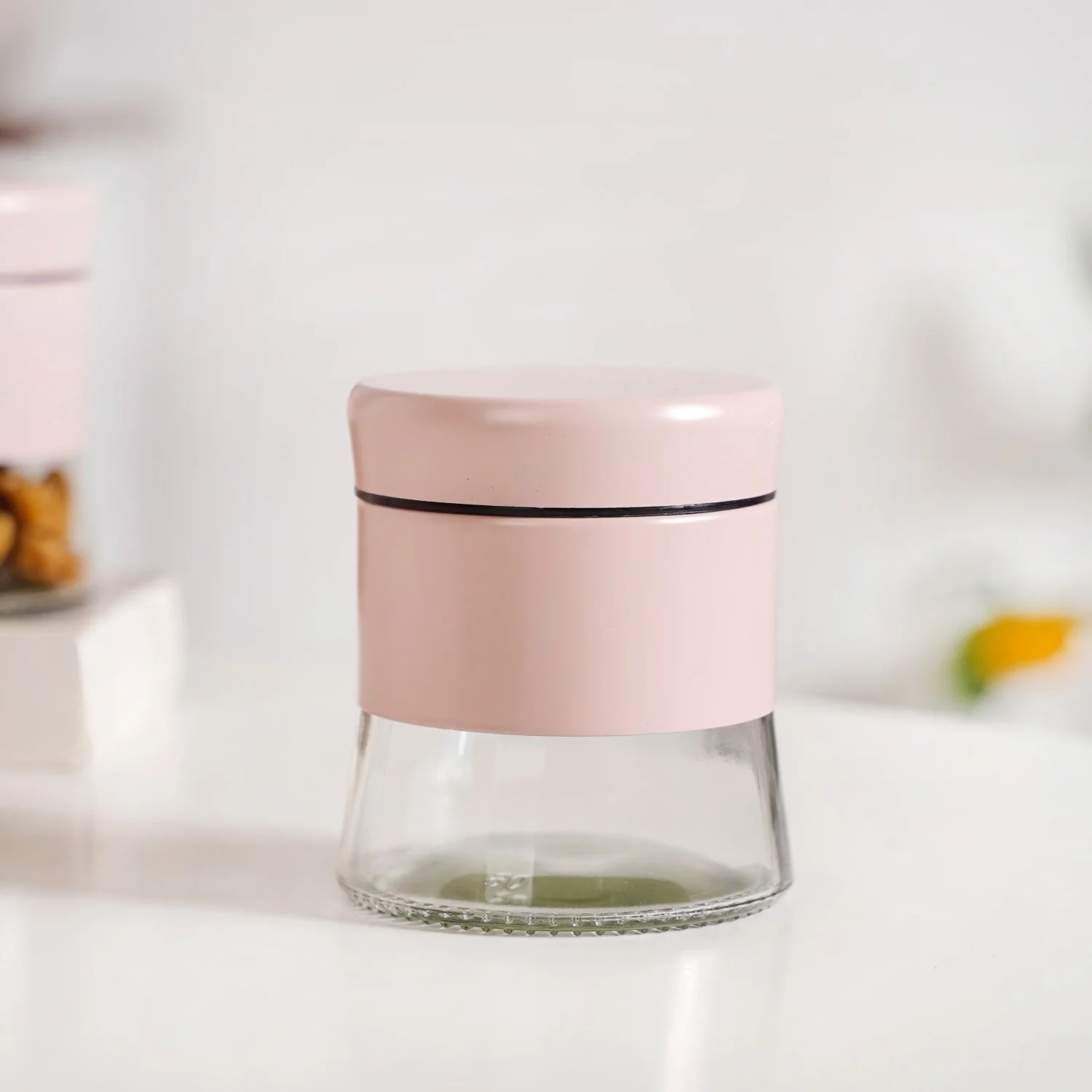 Winnie Set Of 4 Glass Storage Jar With Metal Cover 600ml - Image 2