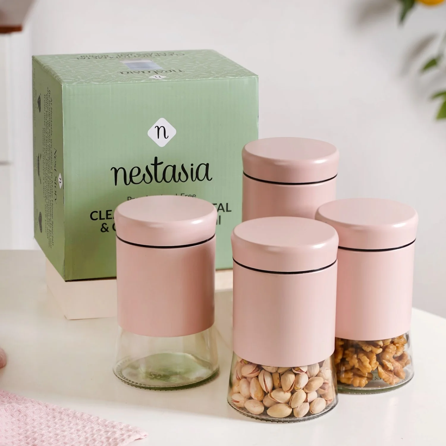 Winnie Set Of 4 Metal And Glass Container Jars 800ml - Image 9