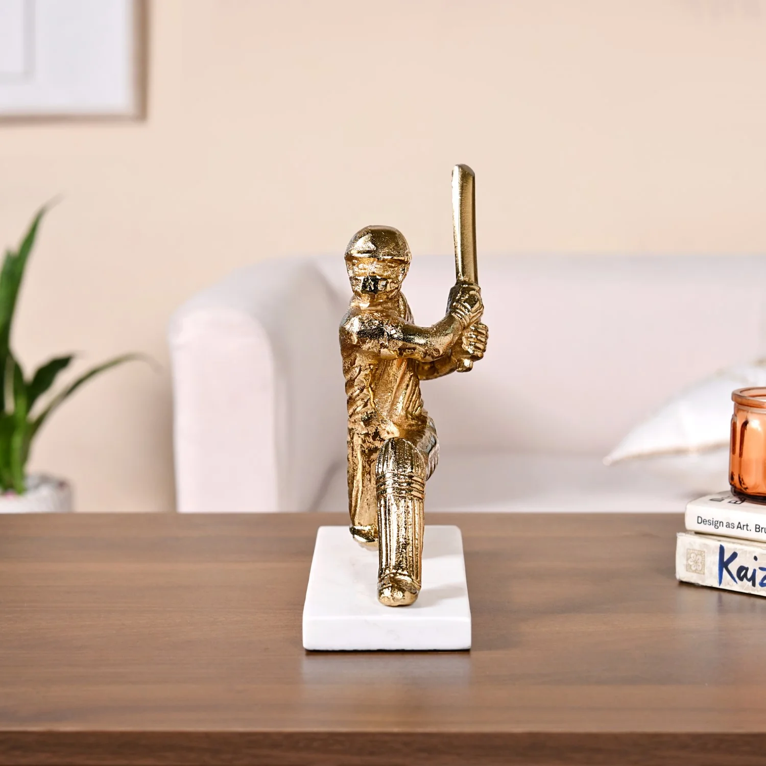 Winning Batsman Living Room Metal Decor In Gold - Image 8