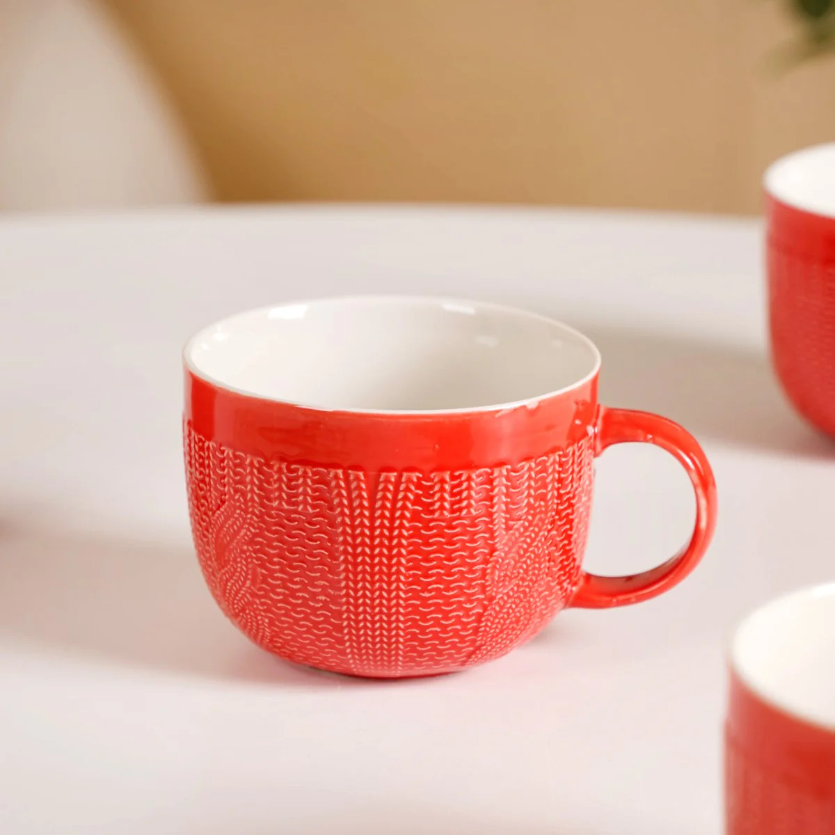 Winter Red Cappuccino Cup Set of 4 Large 490ml - Image 3