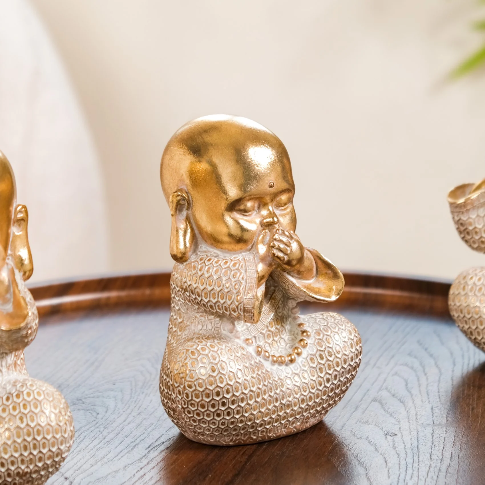 Wise Monk Trio Showpiece For Home Decor Gold - Image 7