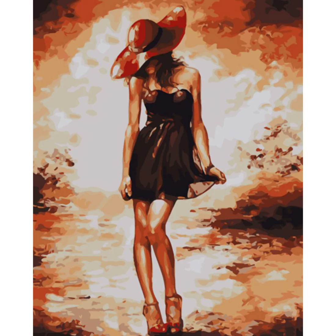 Woman In Black DIY Painting By Numbers Kit
