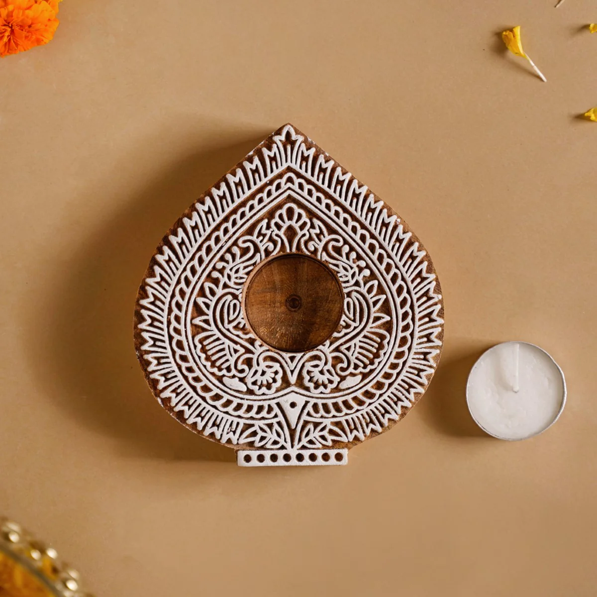 Wooden Block Decorative Candle Holder Set Of 2 - Image 7