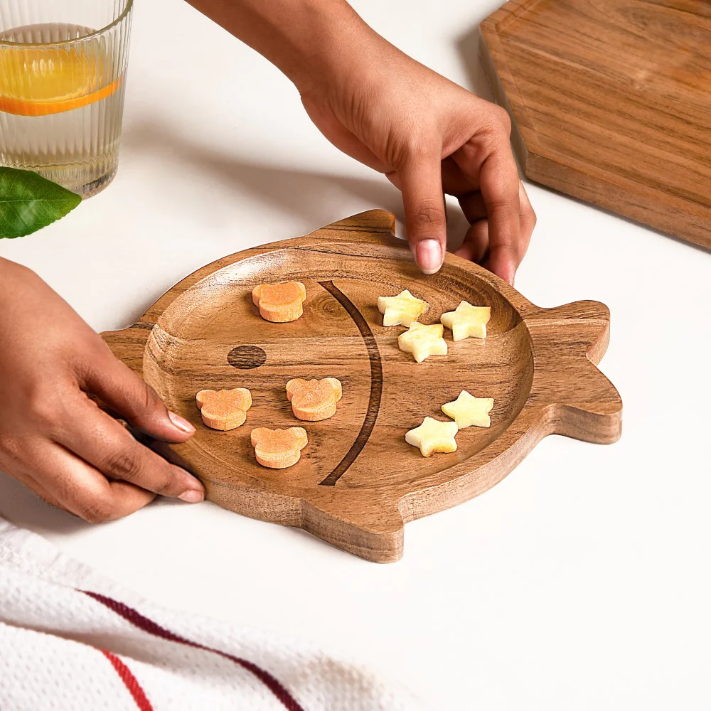 Wooden Fish Serving Platter 9 Inch - Image 2