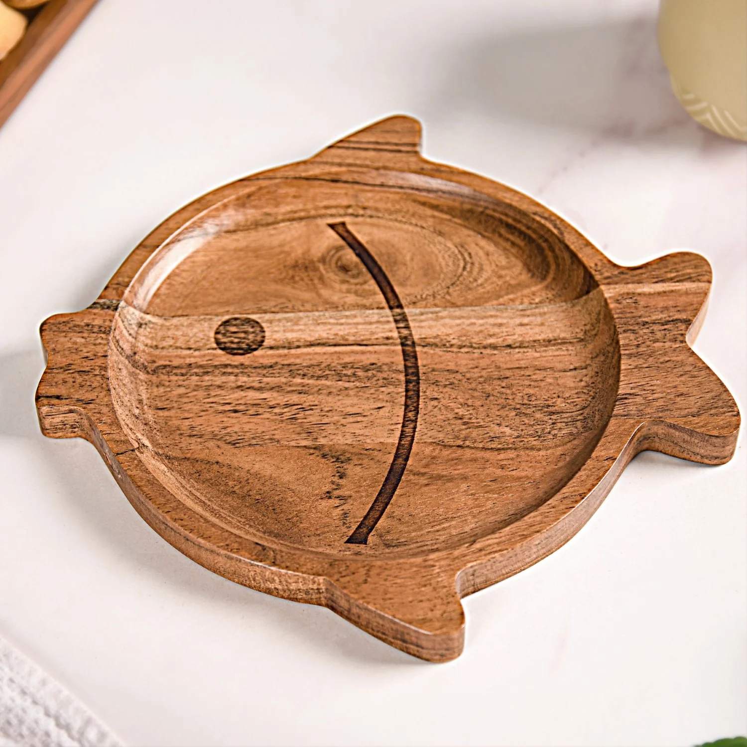 Wooden Fish Serving Platter 9 Inch - Image 9