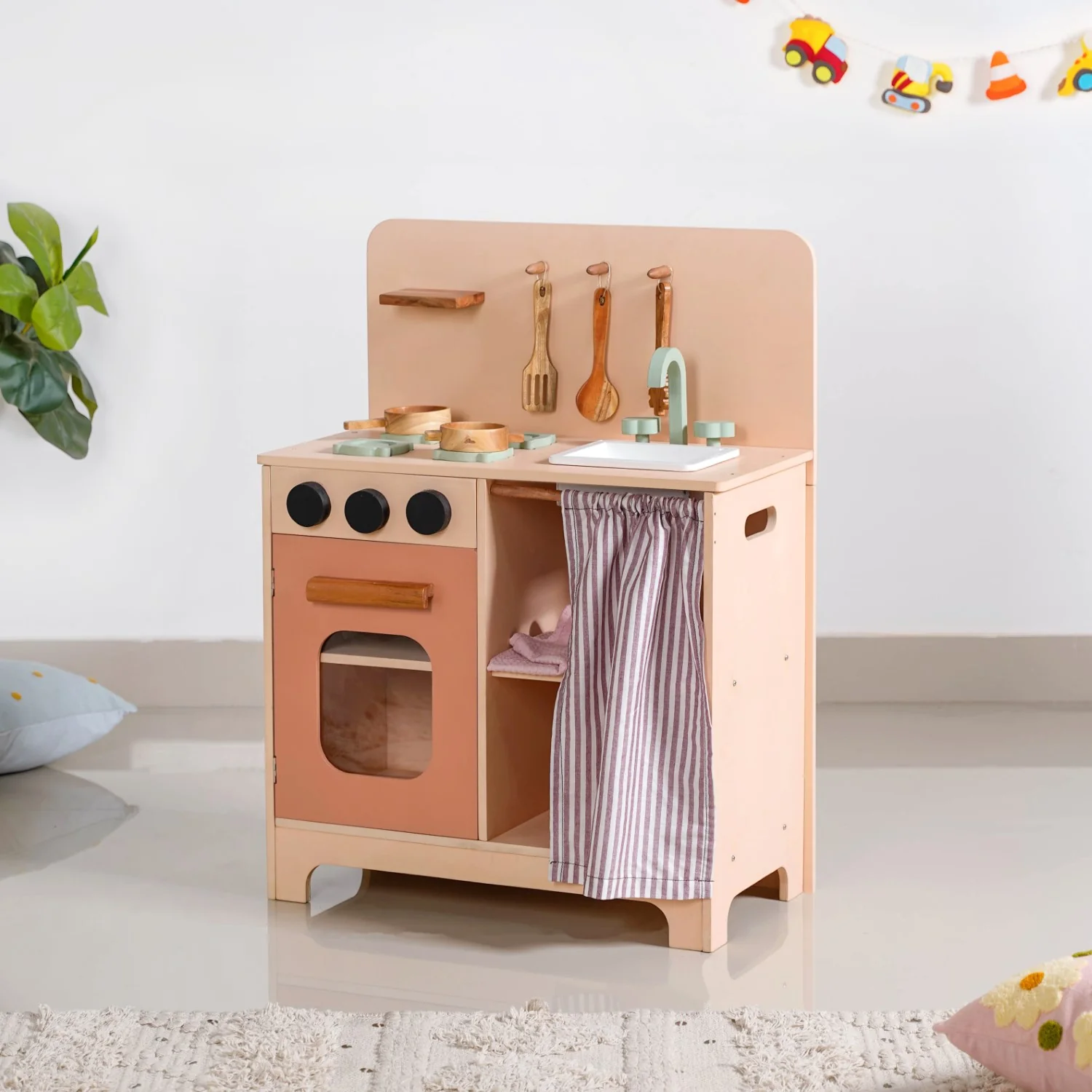 Wooden Kitchen Play Set With Utensils - Image 13