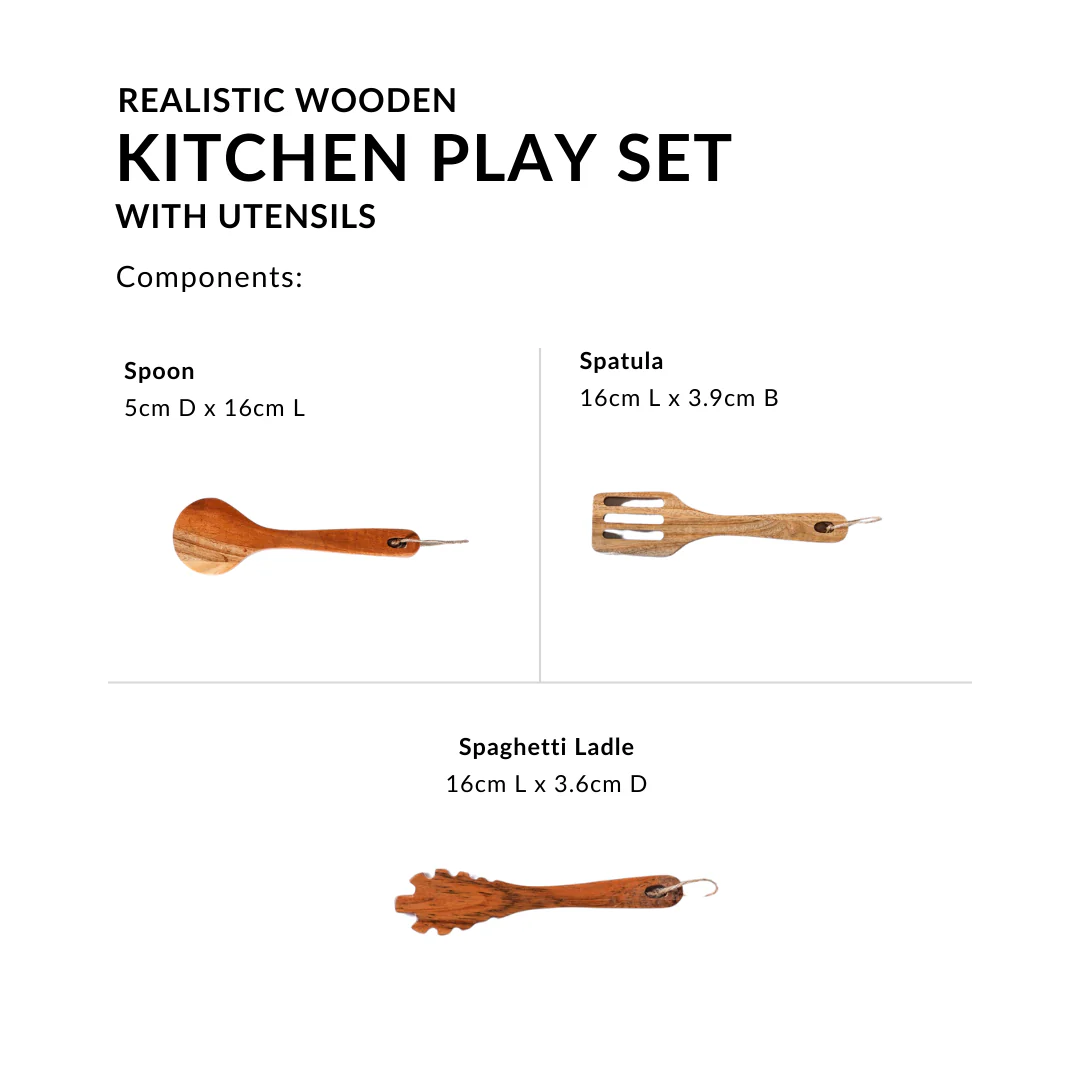 Wooden Kitchen Play Set With Utensils - Image 6