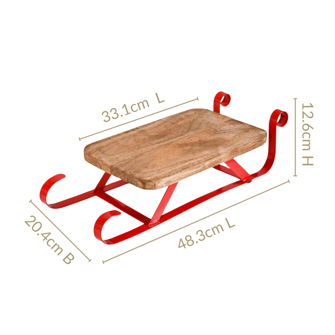 Wooden Sleigh Table Riser Serving Platter - Image 4