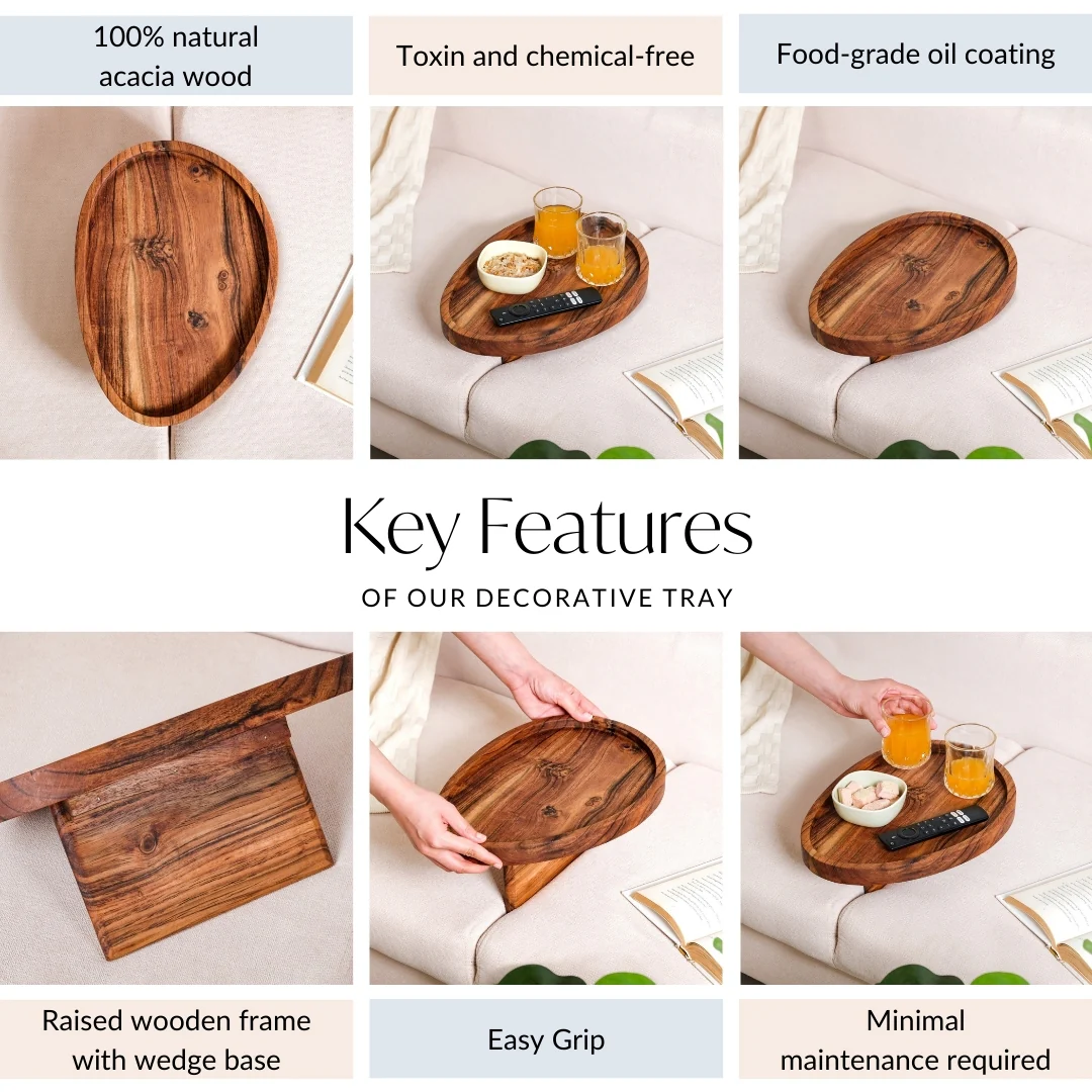 Wooden Sofa Serving Tray - Image 5
