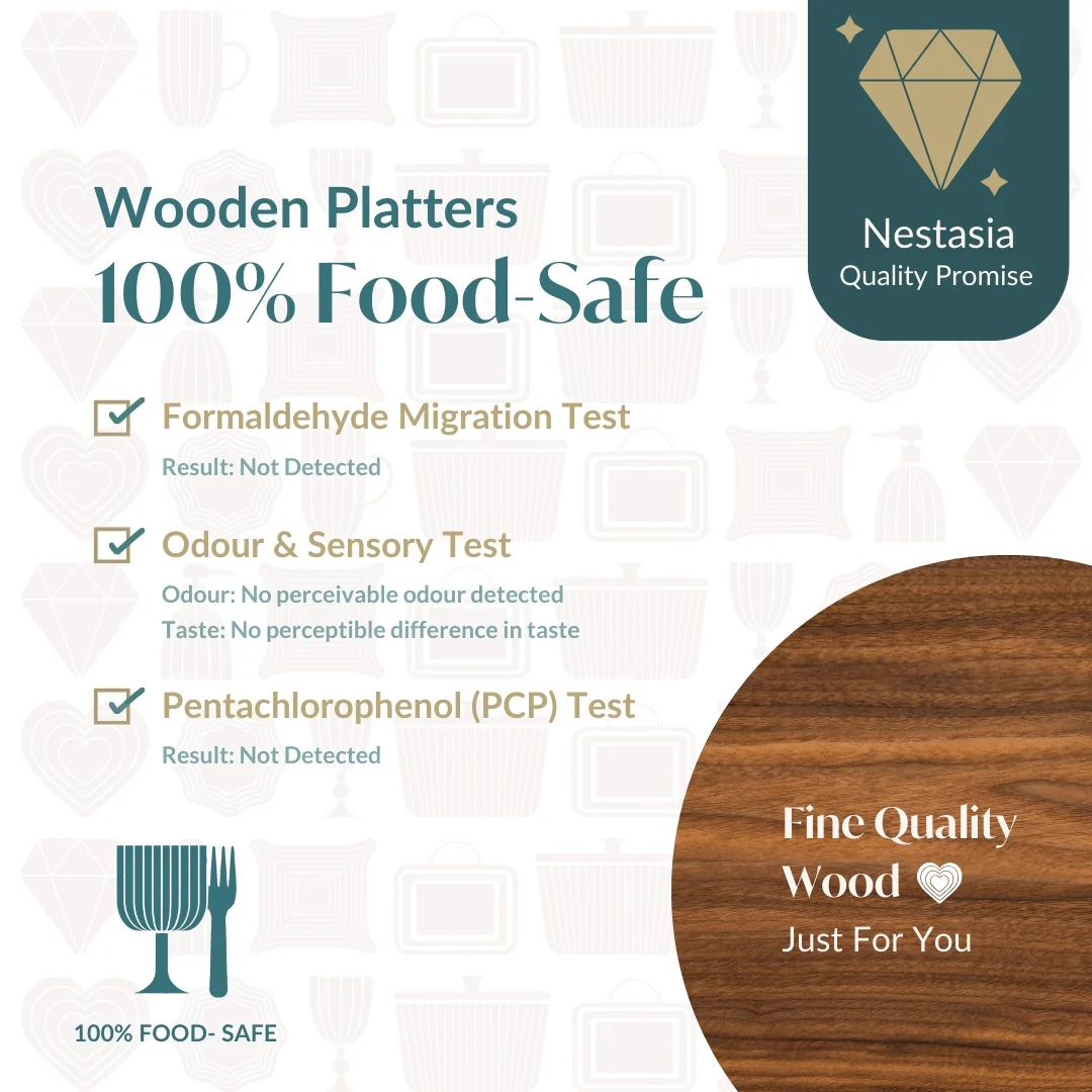 Wooden Stool Pedestal Serving Platter Set Of 2 - Image 6