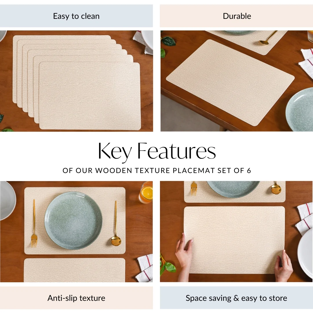 Wooden Texture Placemat Set Of 6 - Image 5