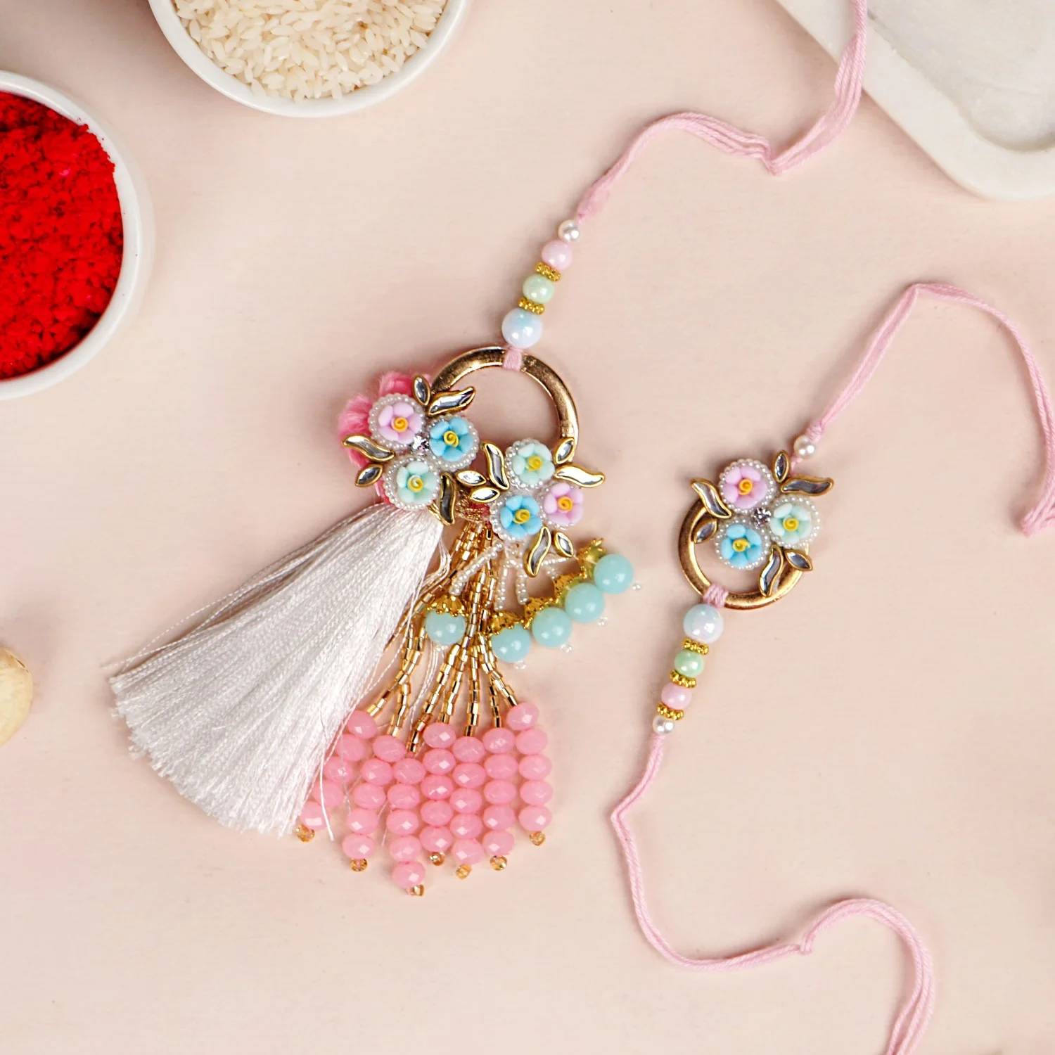 Wreath Of Love Rakhi Lumba Set - Image 7
