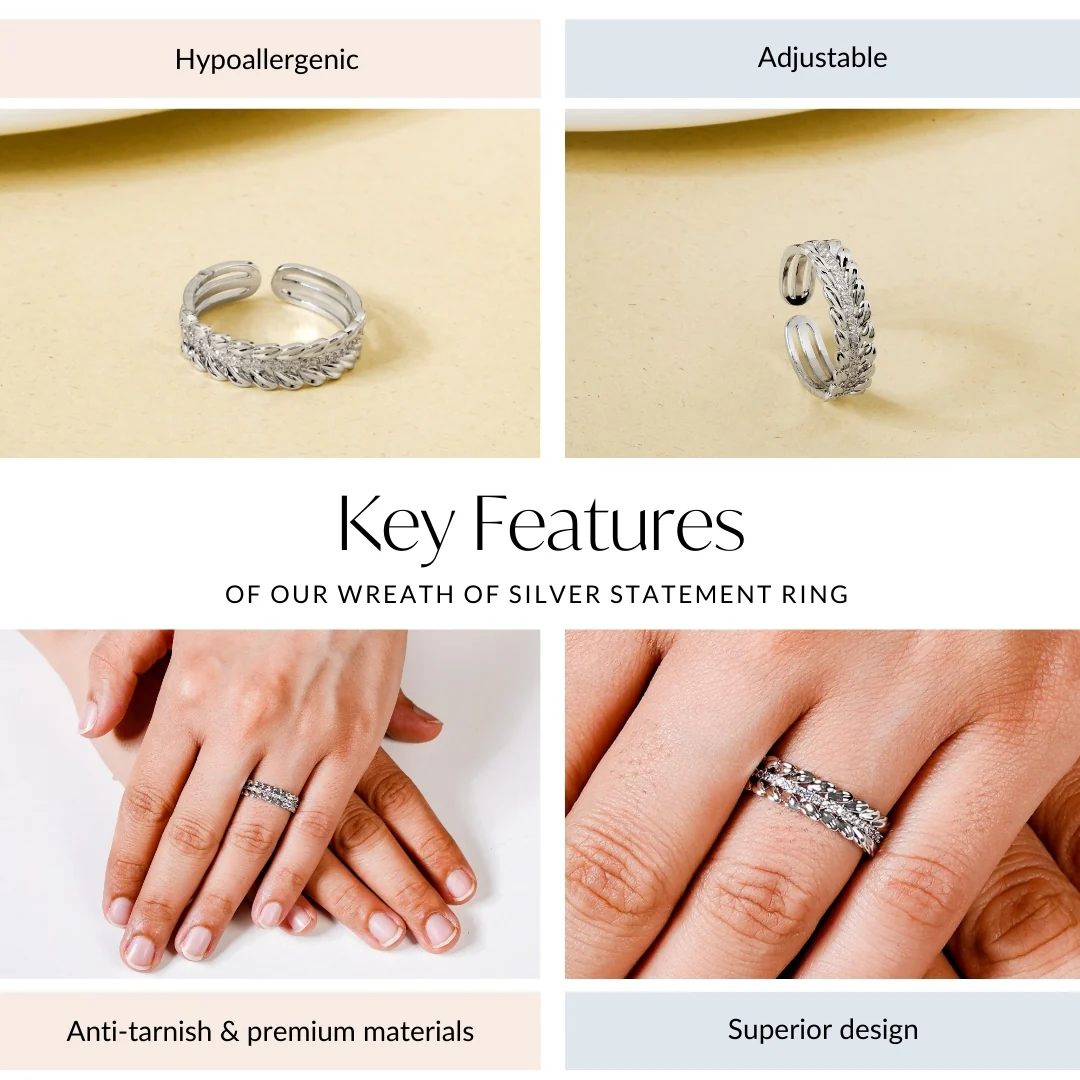 Wreath Of Silver Statement Ring - Image 4
