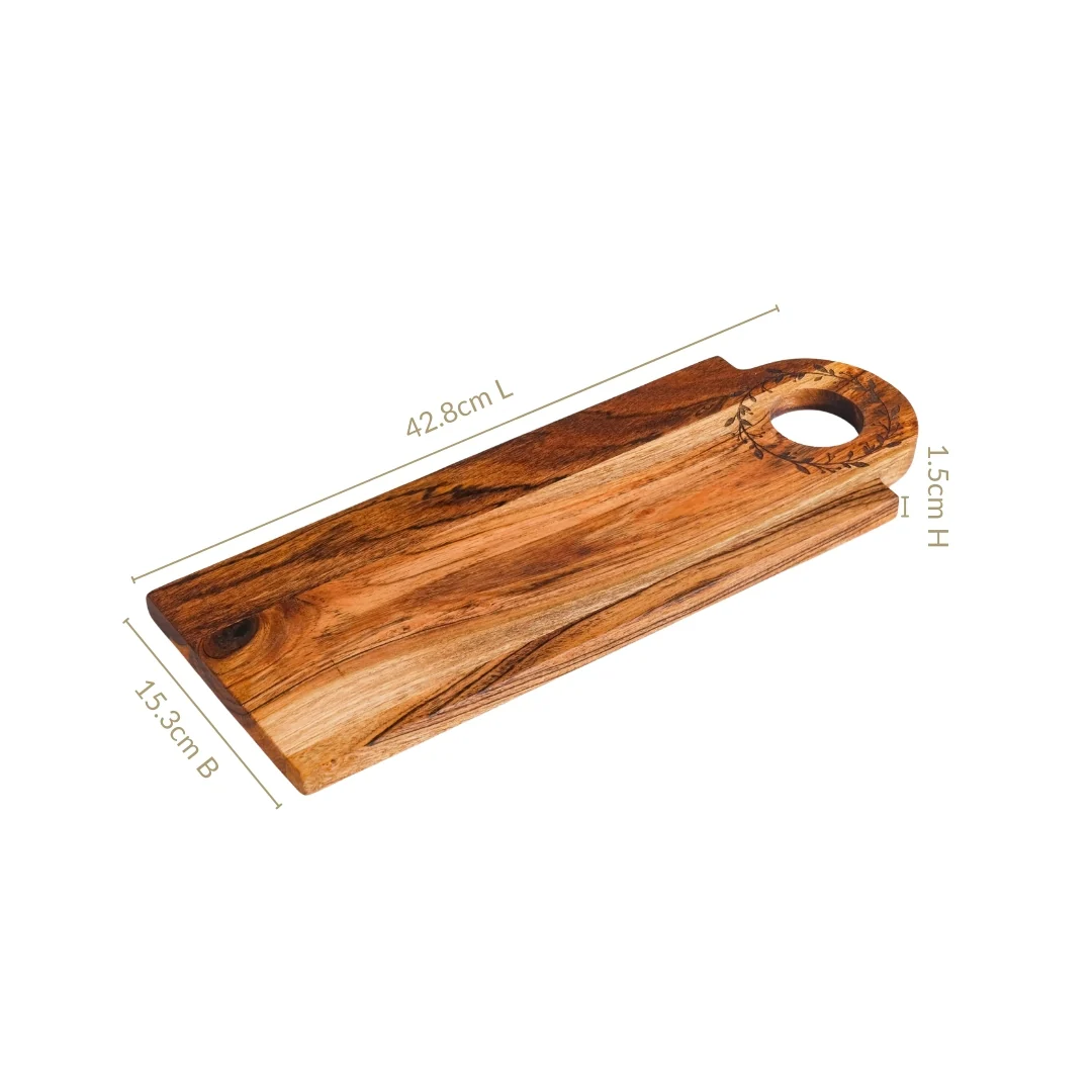 Wreath Ring Acacia Wood Platter 44x15cm - Image 4