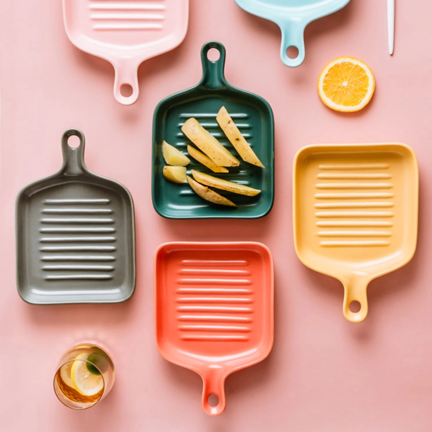 Yellow Ceramic Grill Plate - Image 7