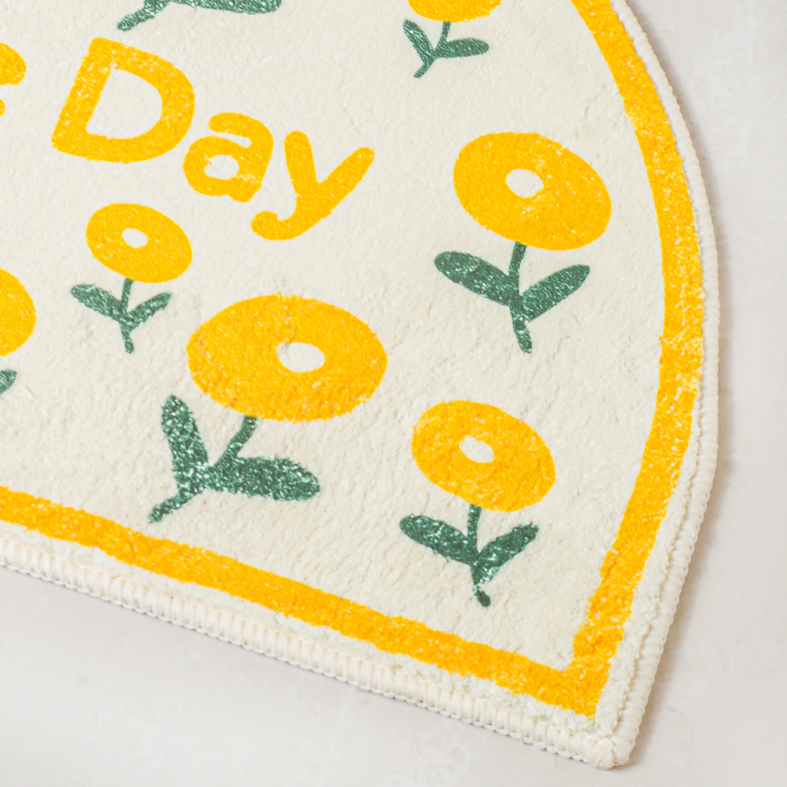Yellow Flowers Semicircle Rug - Image 8