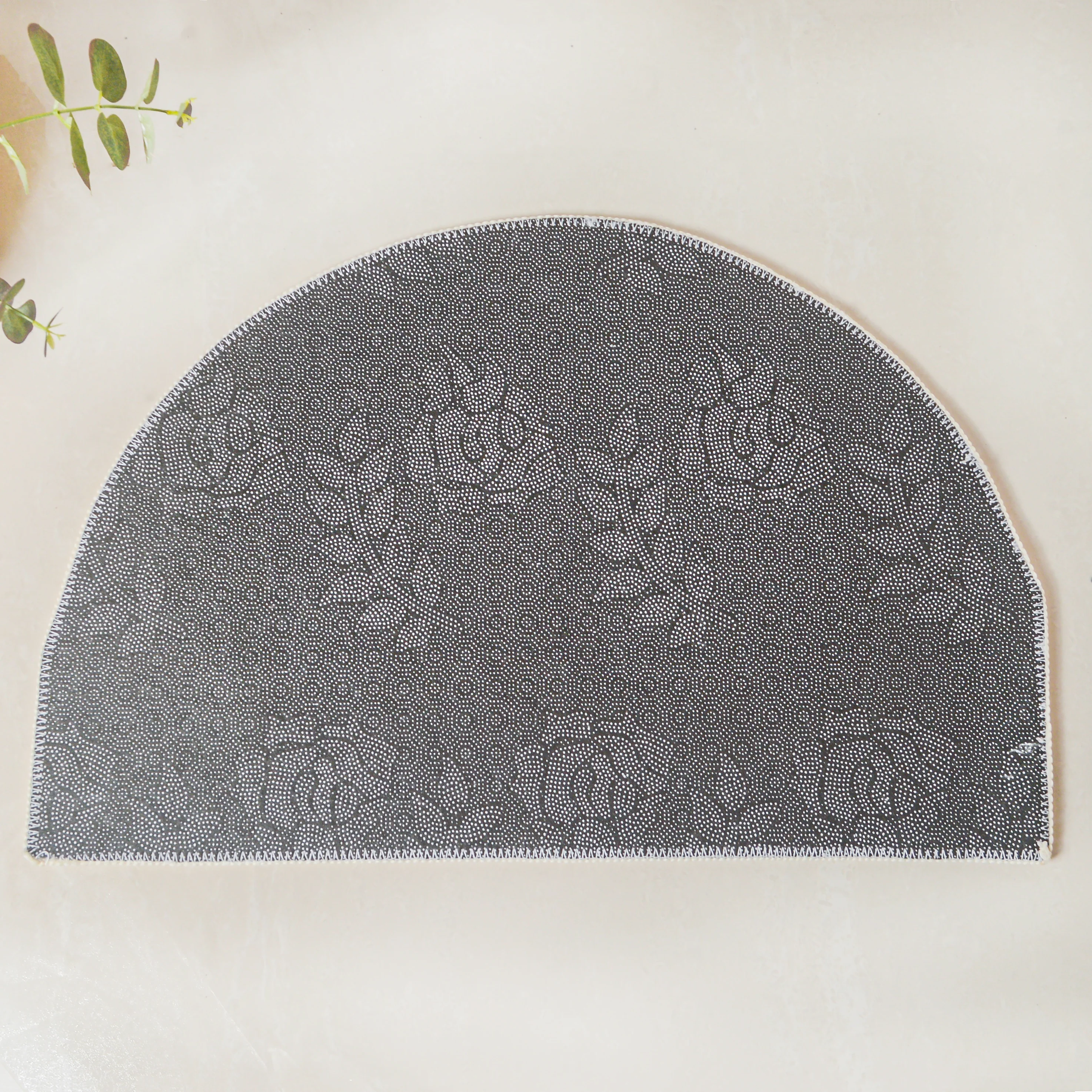 Yellow Flowers Semicircle Rug - Image 9